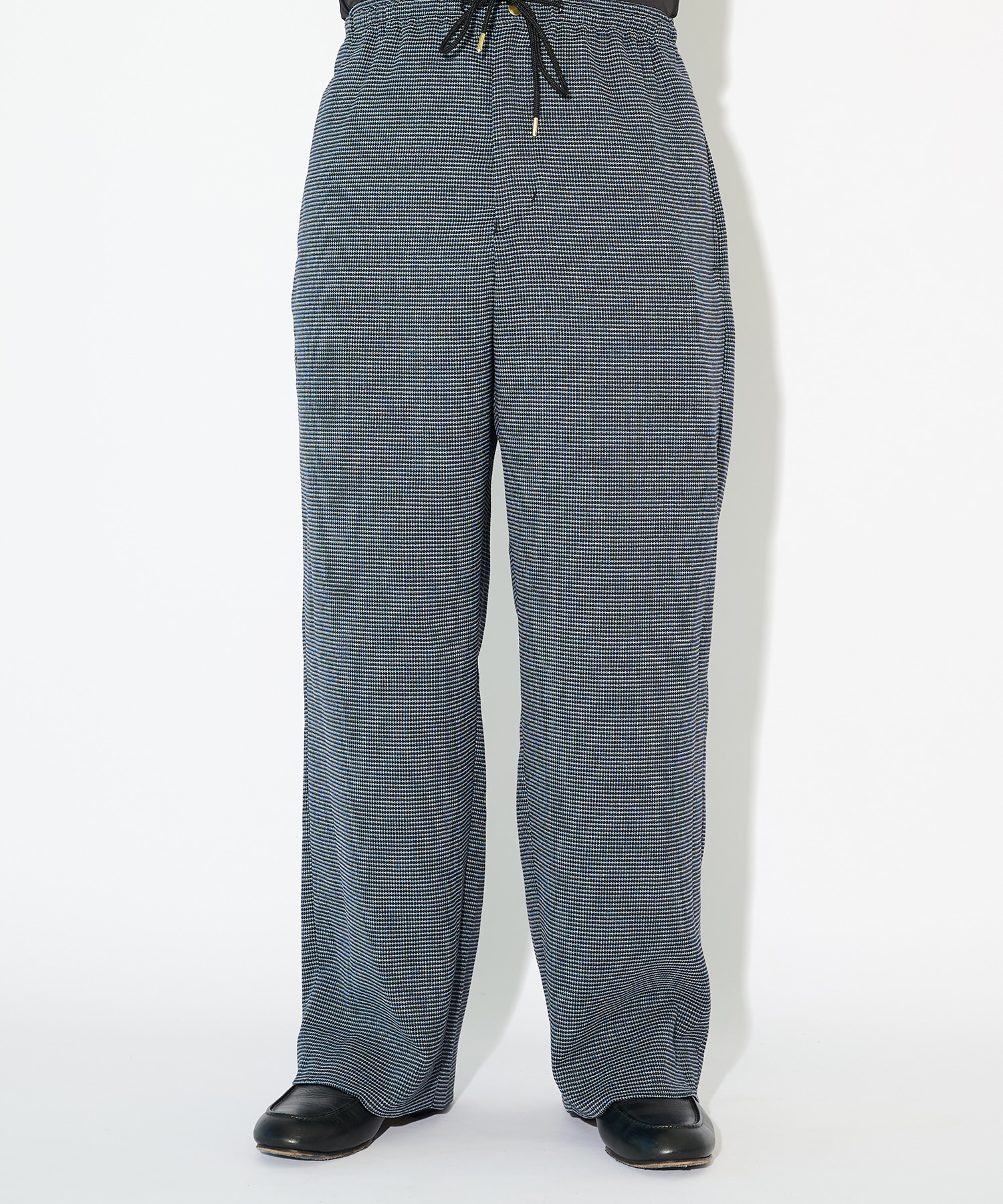 Mix Yarn Mesh Drawstring Wide Pants CULLNI