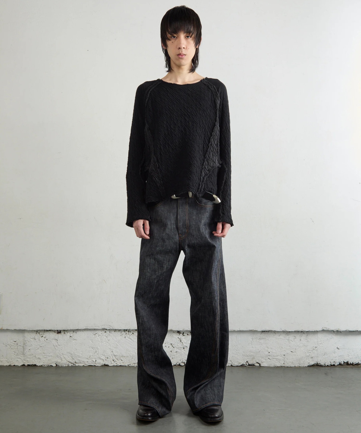 3D TWISTED WIDE LEG JEANS NVRFRGT