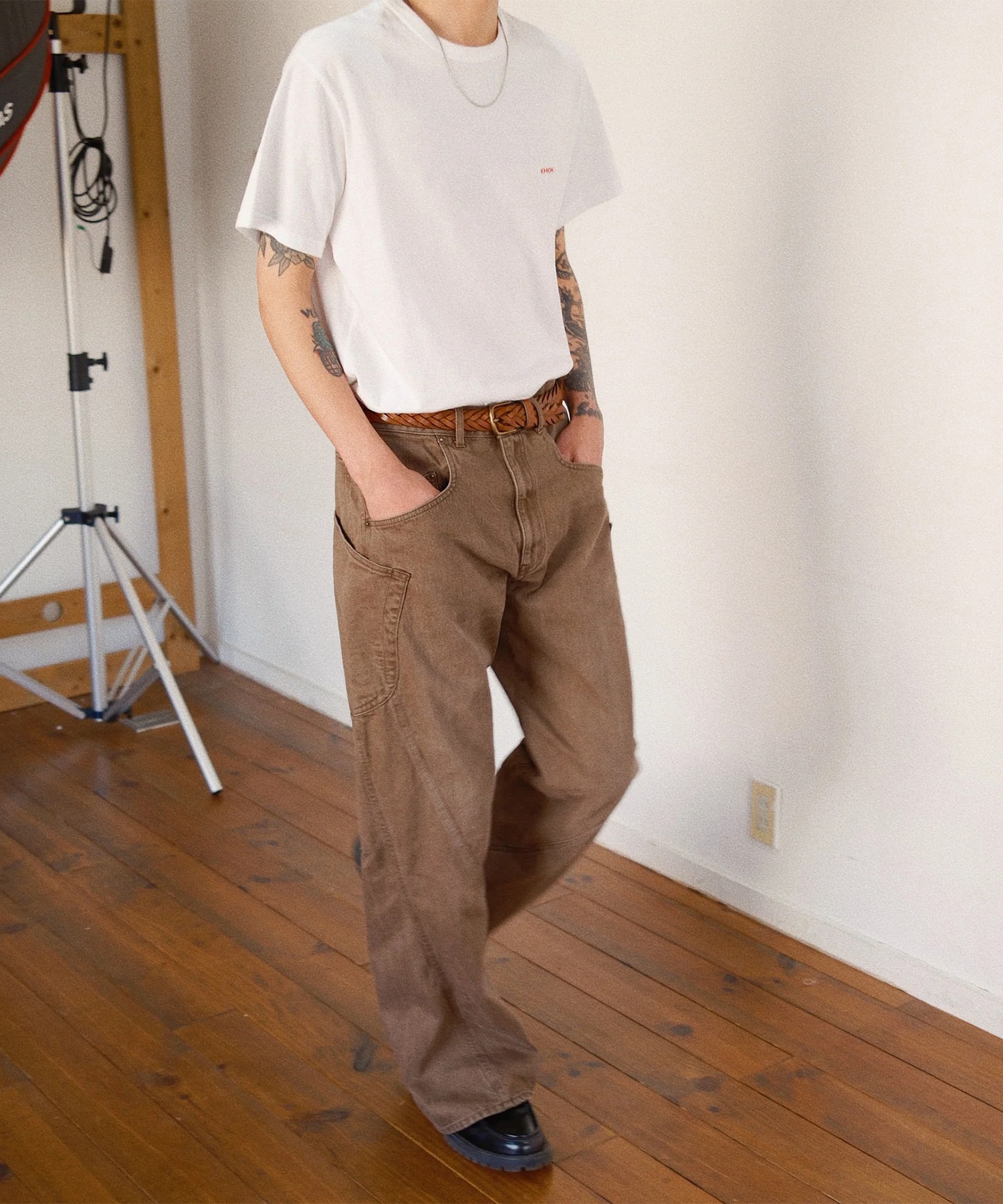 3D cutting denim pants KHOKI