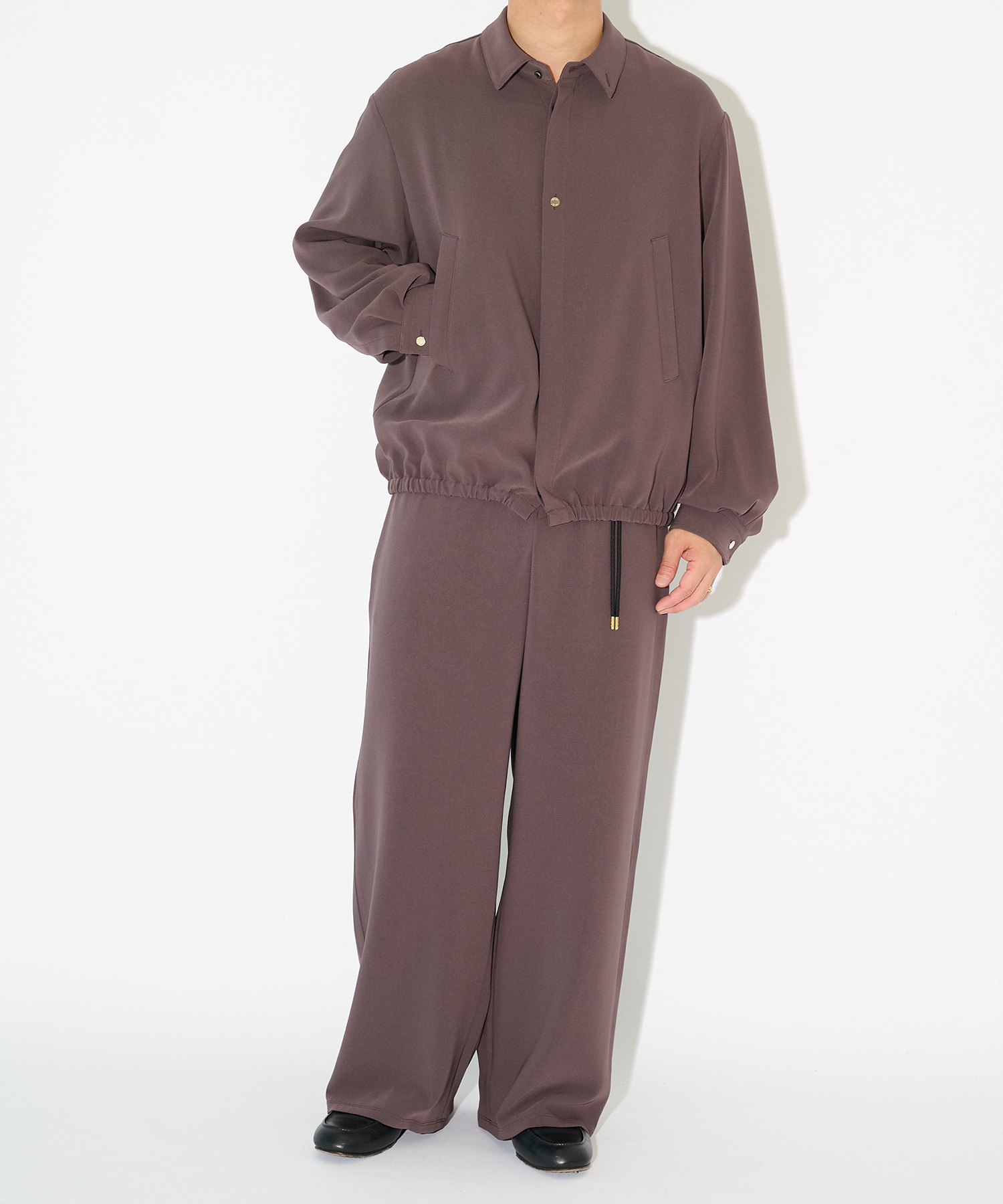 Triacetate Airy Cloth Long Sleeve Shirt Blouson CULLNI