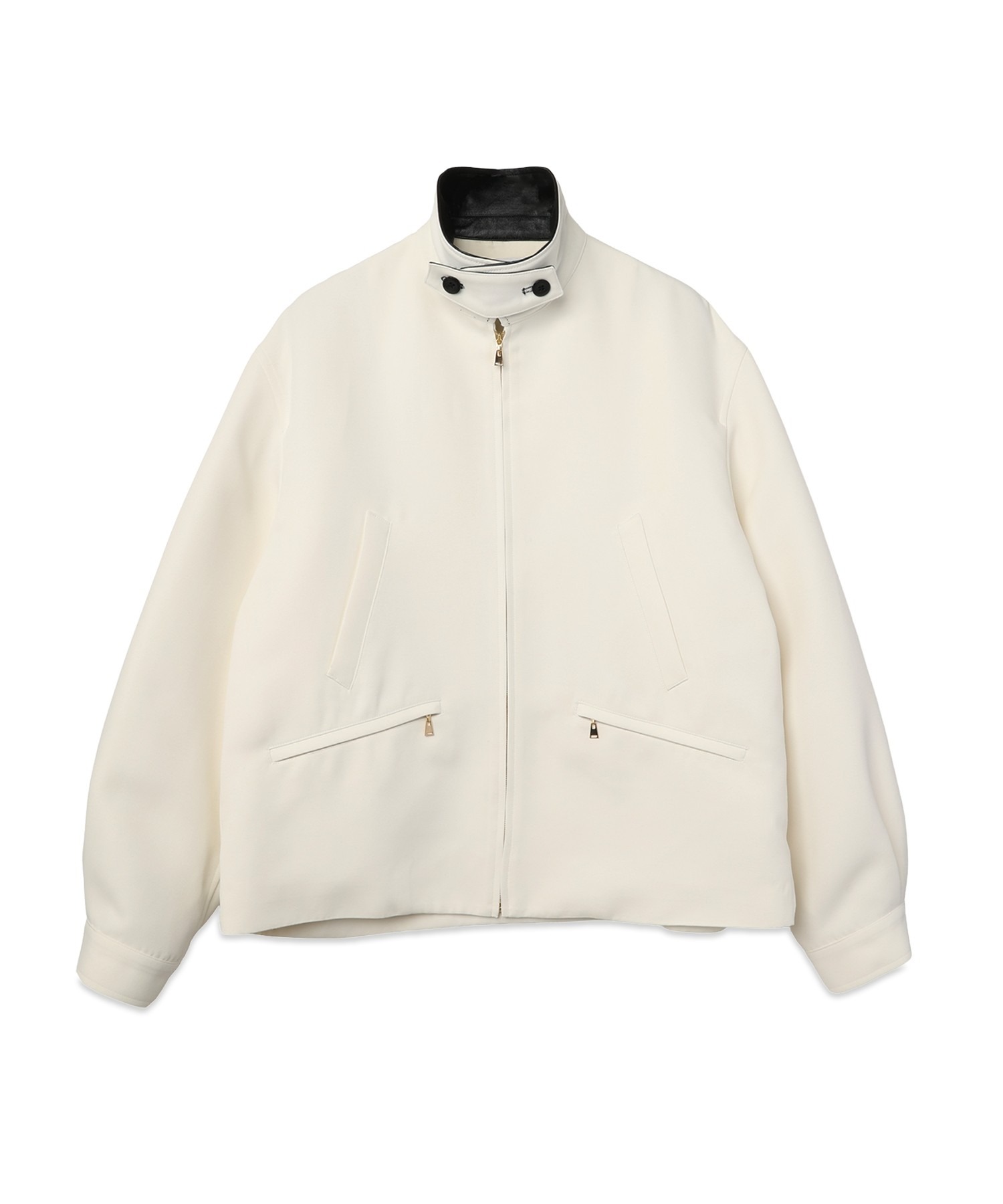 Structuerd Twill Double Cloth Leather Collar Blouson CULLNI