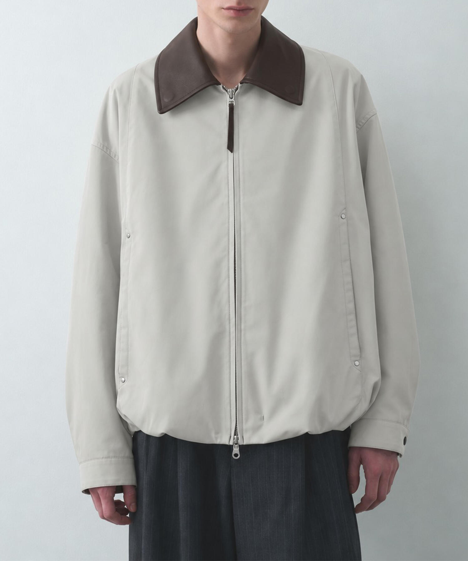 Leather collar Balloon Blouson STUDIOUS