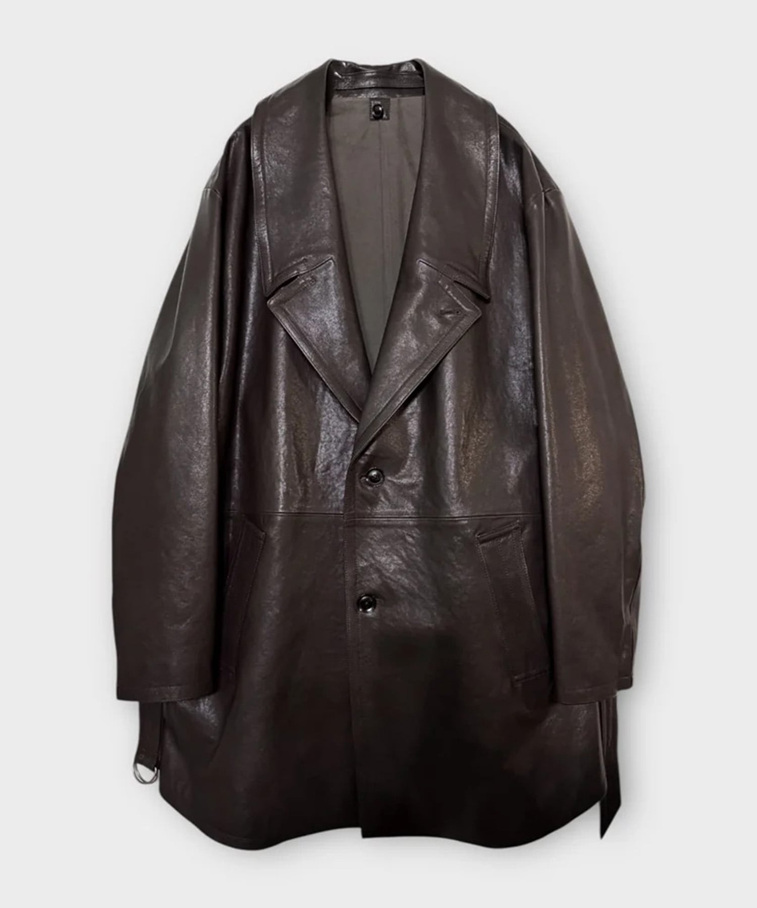 LAMB LEATER MOUTON COLLAR COAT ANTHEM A