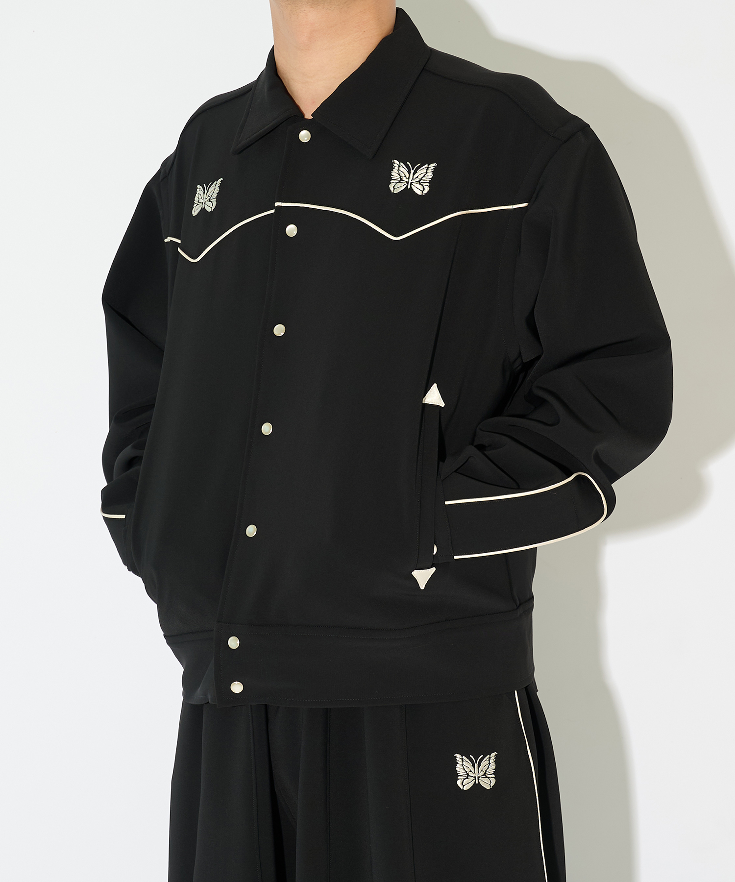 別注 Piping Cowboy Jacket-Poly Double Cloth NEEDLES