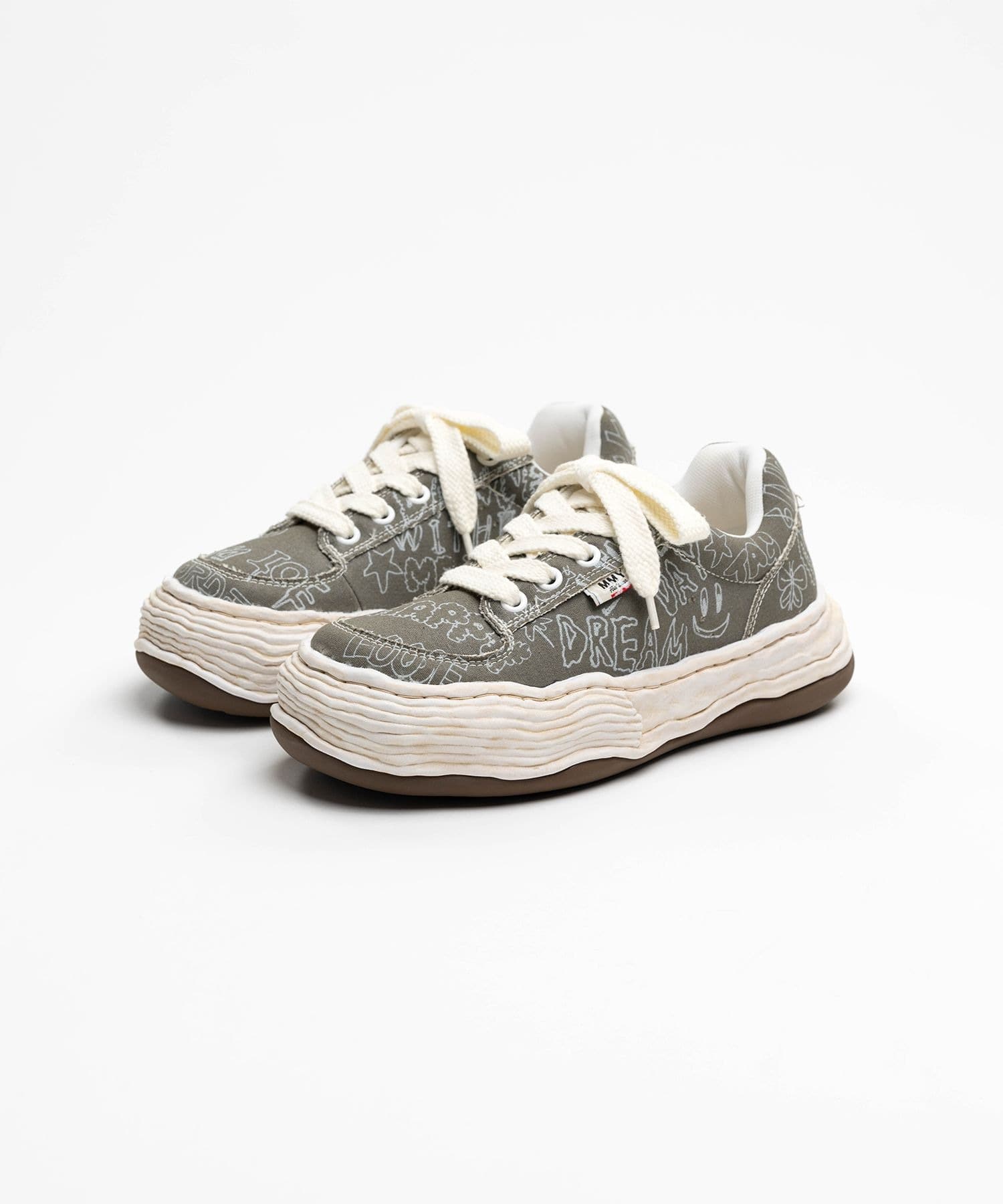 OLIVER OG Sole Graffiti Printed Canvas Low-top Sneakers Maison MIHARA YASUHIRO
