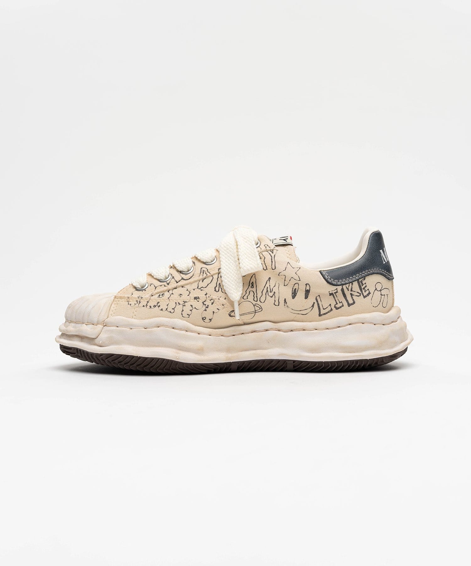 BLAKEY OG Sole Graffiti Printed Canvas Low_top Sneakers Maison MIHARA YASUHIRO