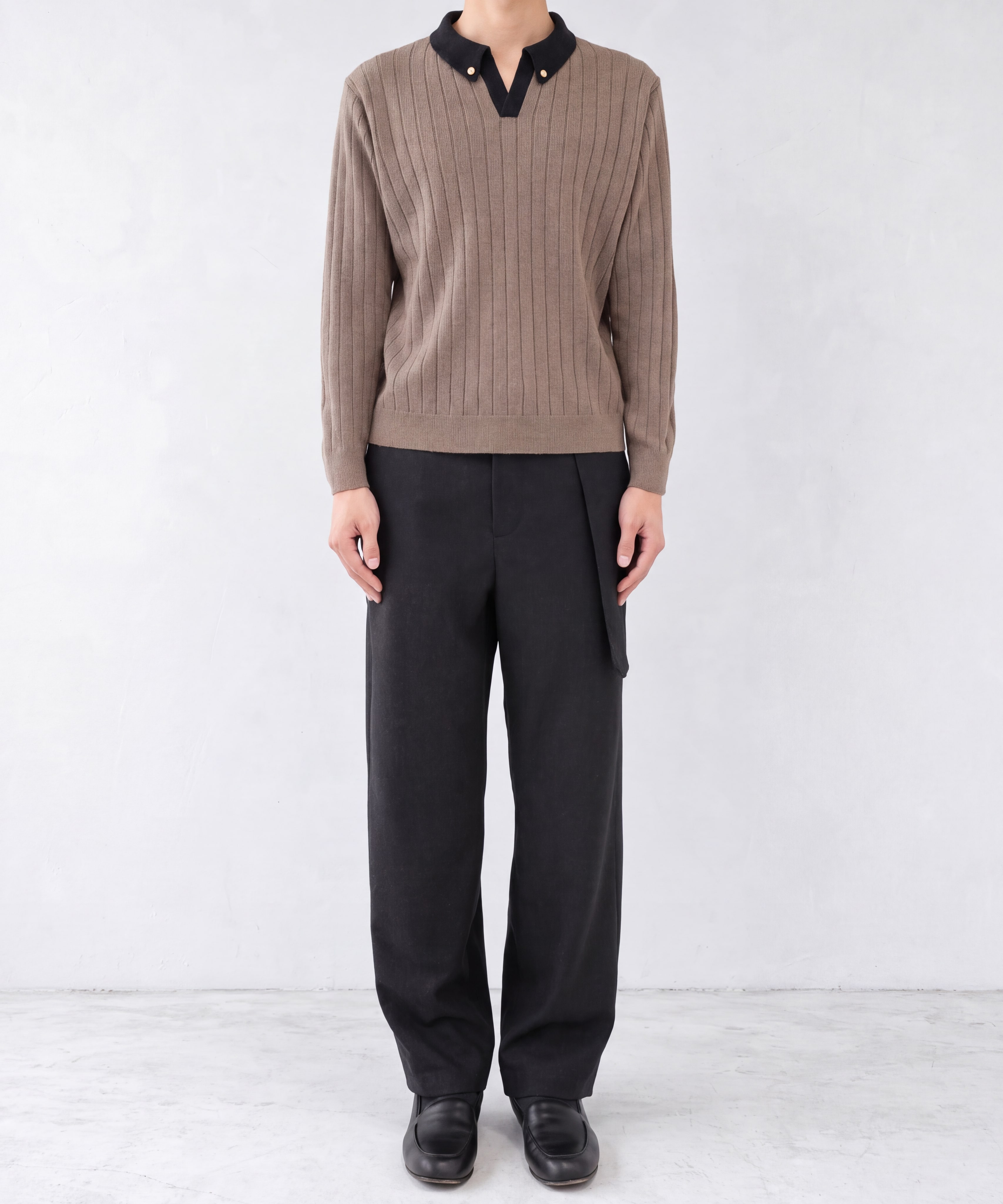 別注　Wide Rib SkipperCollar Knit Pullover CULLNI