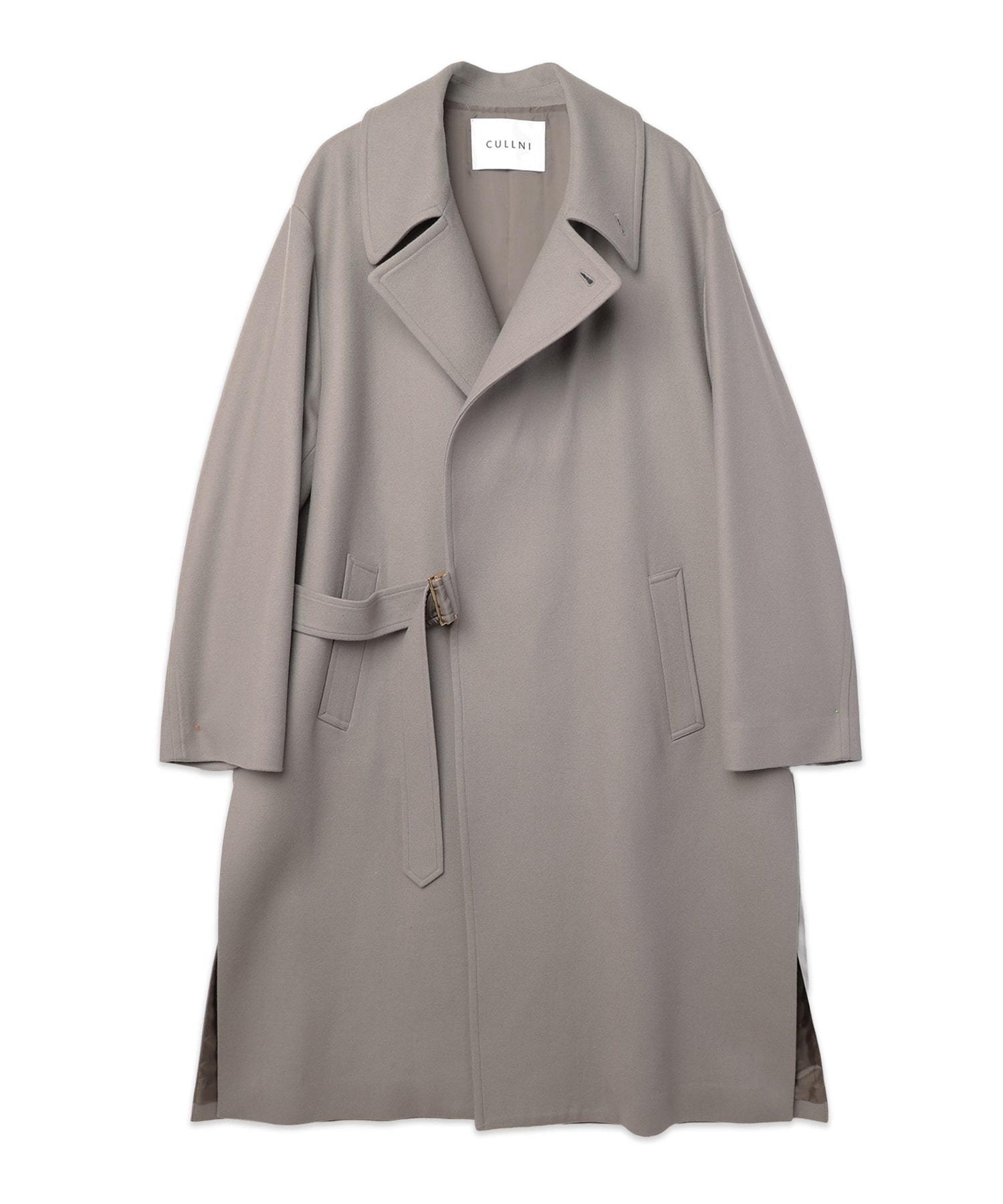 Signature Melton Minimal Tie Locken Long Coat CULLNI