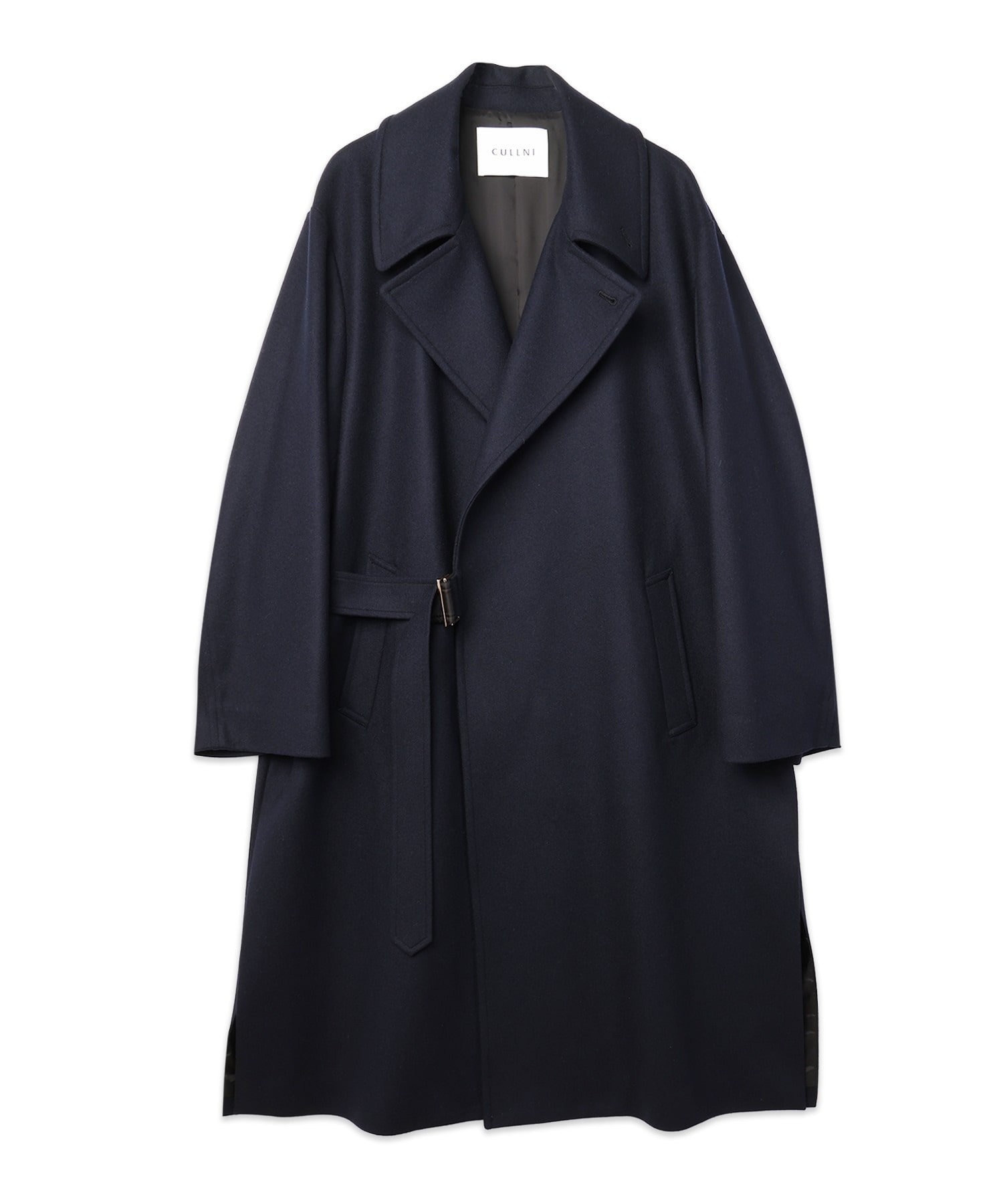 Signature Melton Minimal Tie Locken Long Coat CULLNI