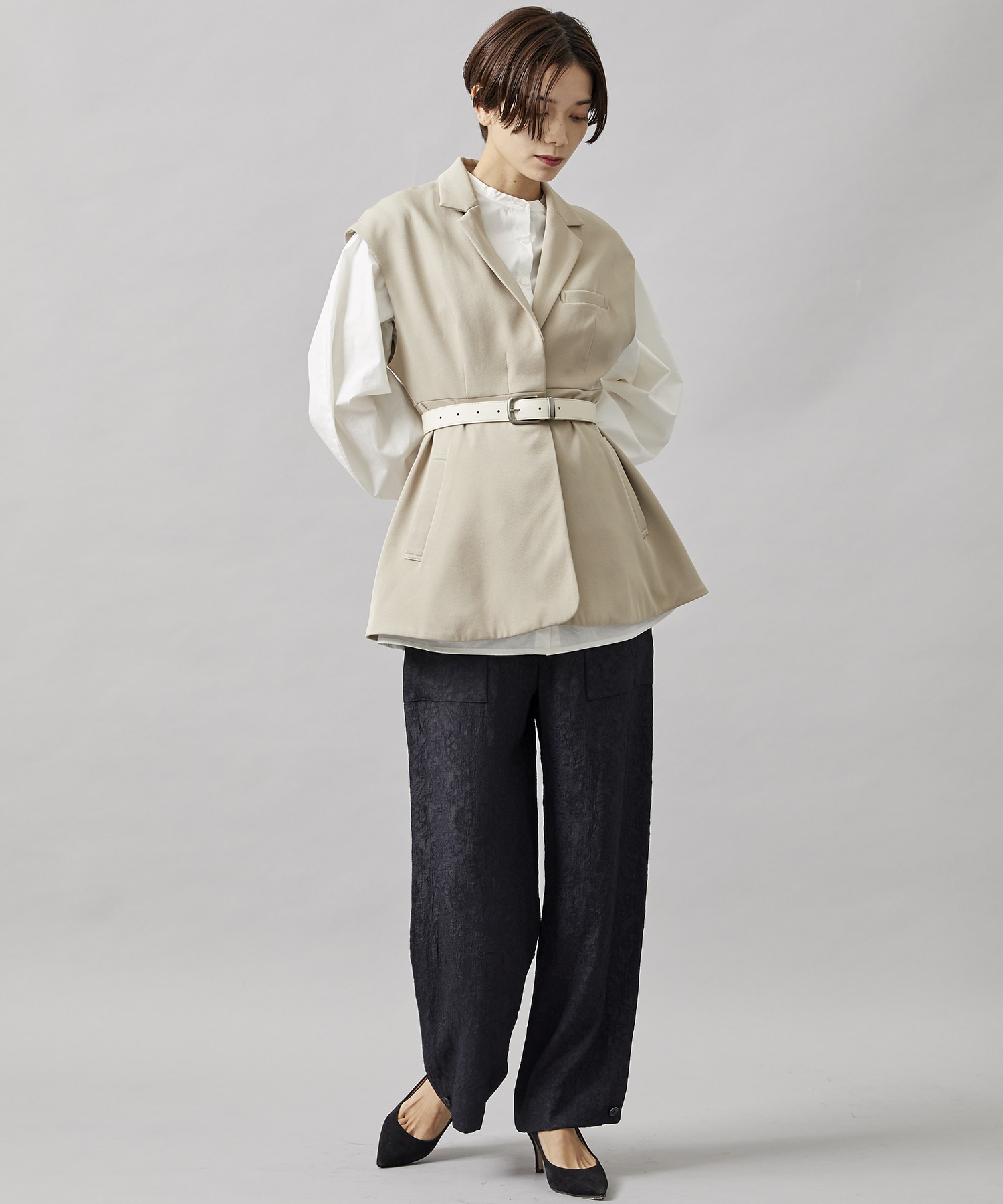 別注PEPLUM JACKET WITH PUFF BLOUSE｜STUDIOUS