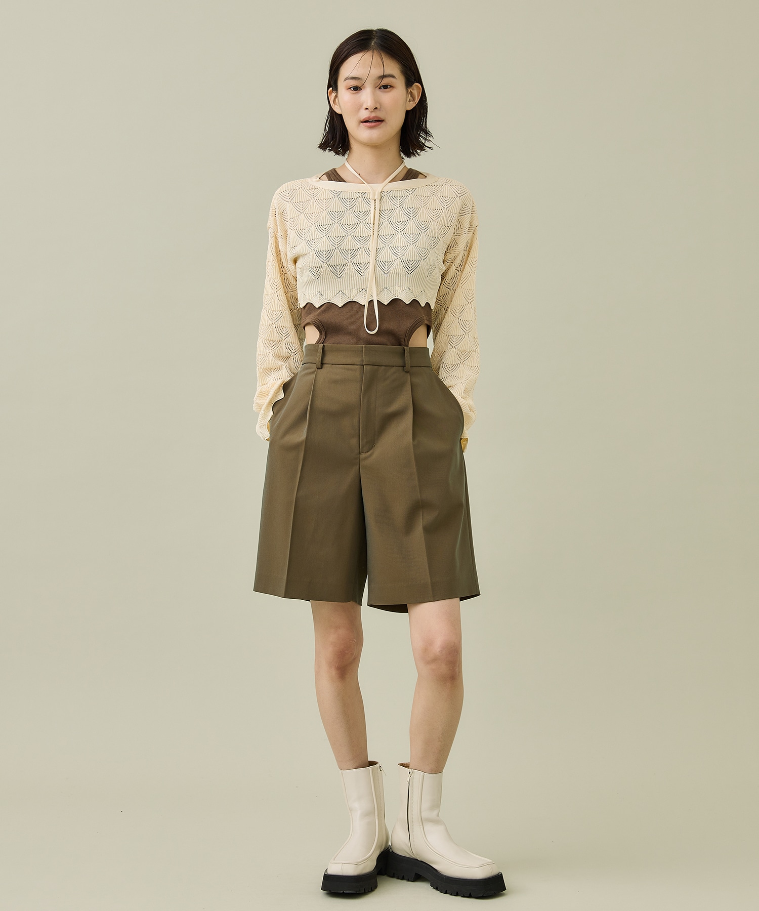 別注〉レースショートトップス(FREE IVORY): TAN: WOMENS｜ STUDIOUS