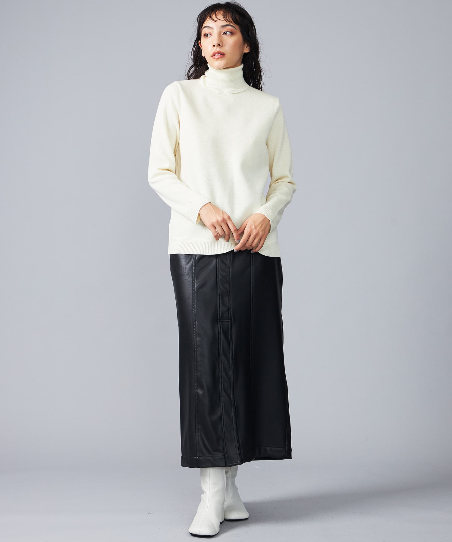 新奇跡のタートルネックニット(0 OFF WHITE): WRAPINKNOT: WOMENS