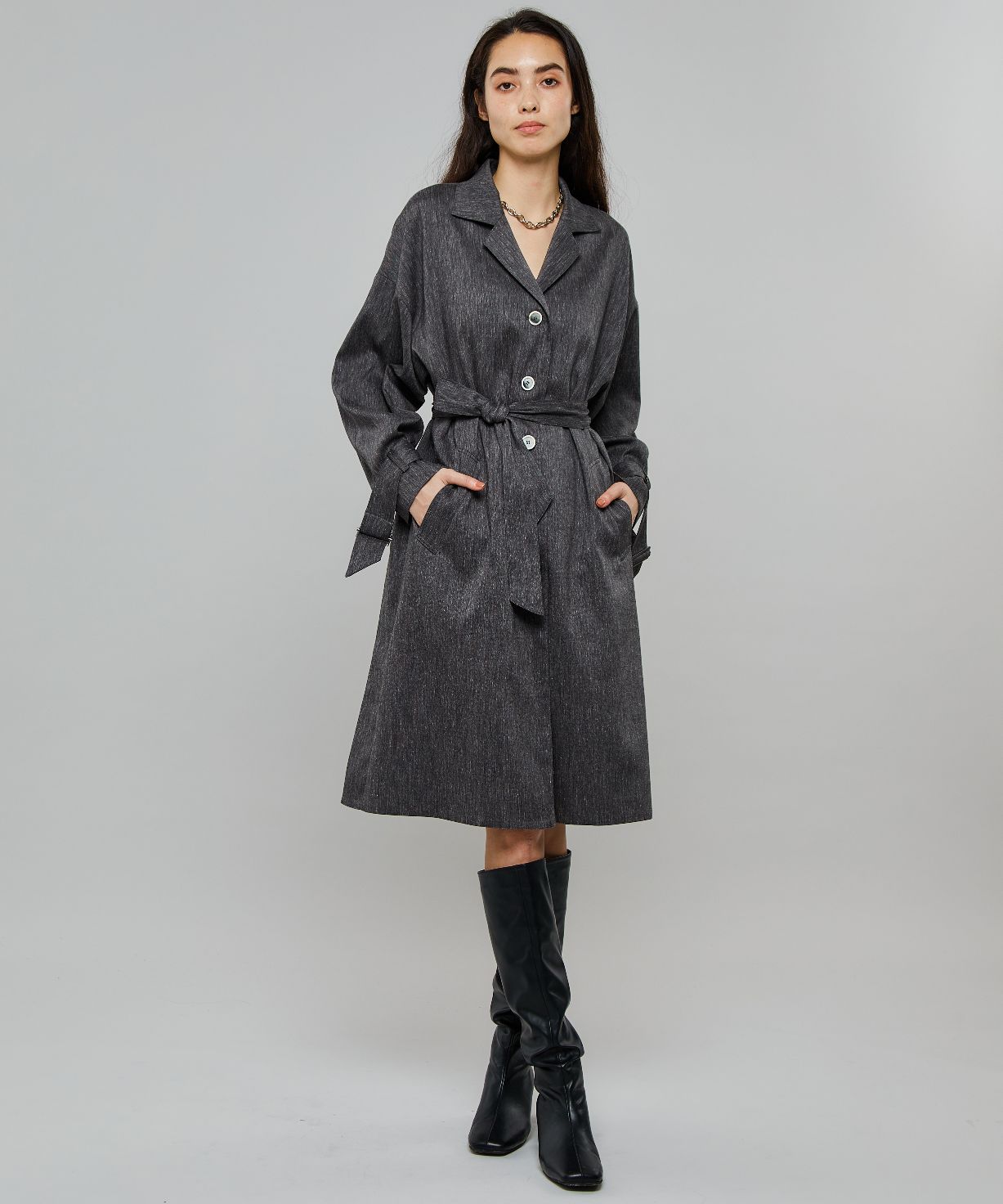 美品】 IHNN / イン | 2022SS | BELTED LONG COAT ベルテッドロング