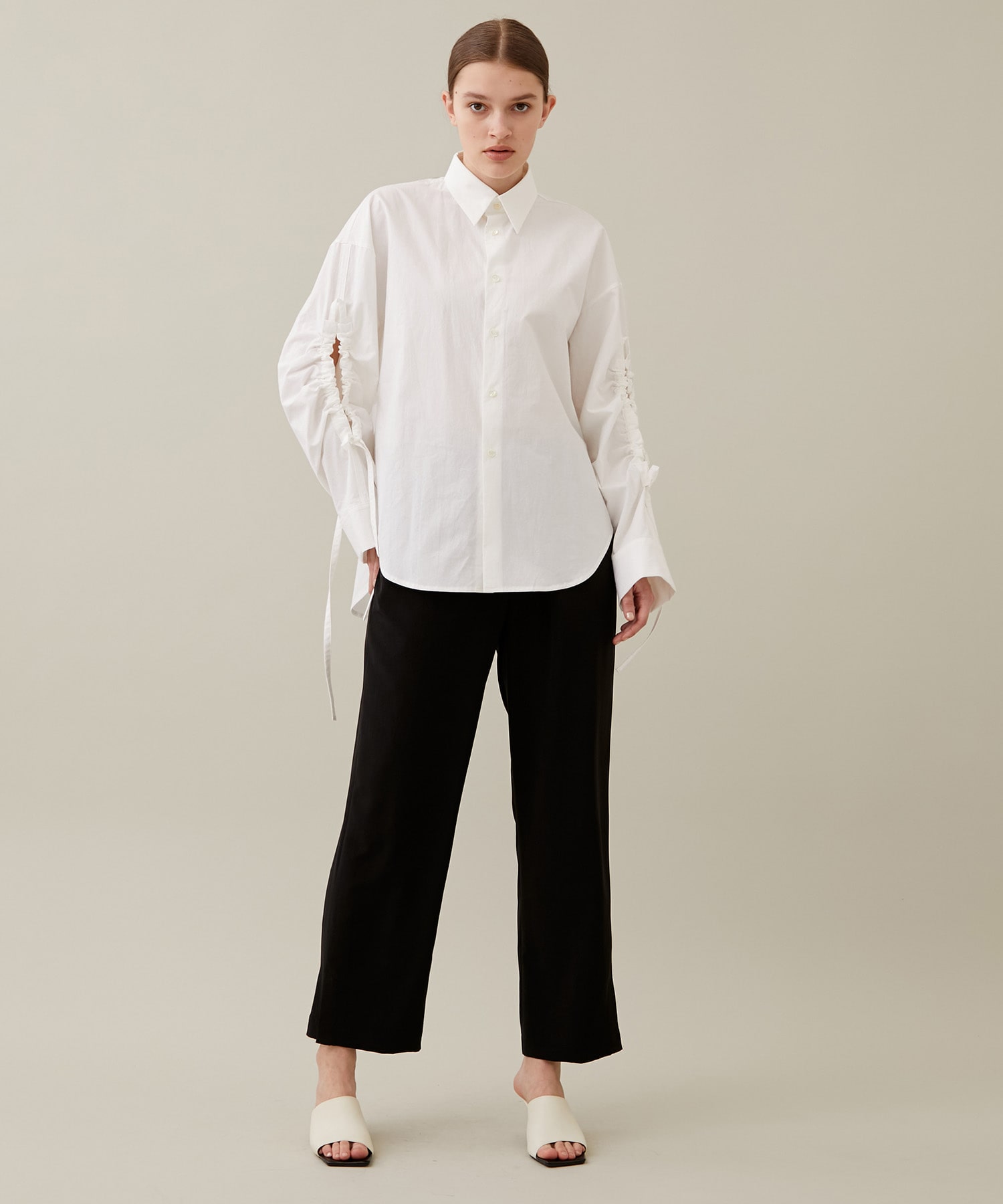 Gathered Hole Sleeve Shirt