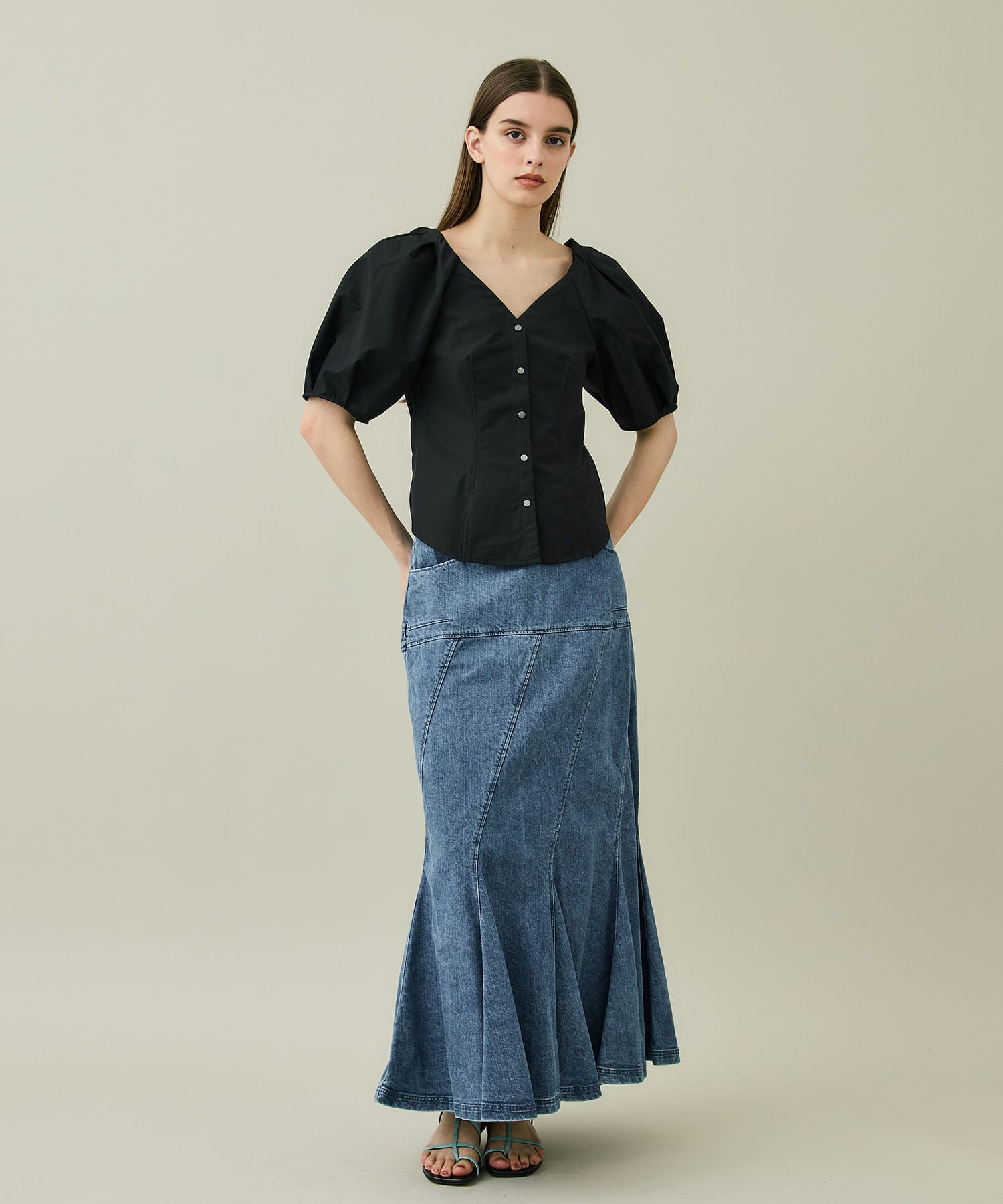 Two Fabric Combinated Blouse rito structure