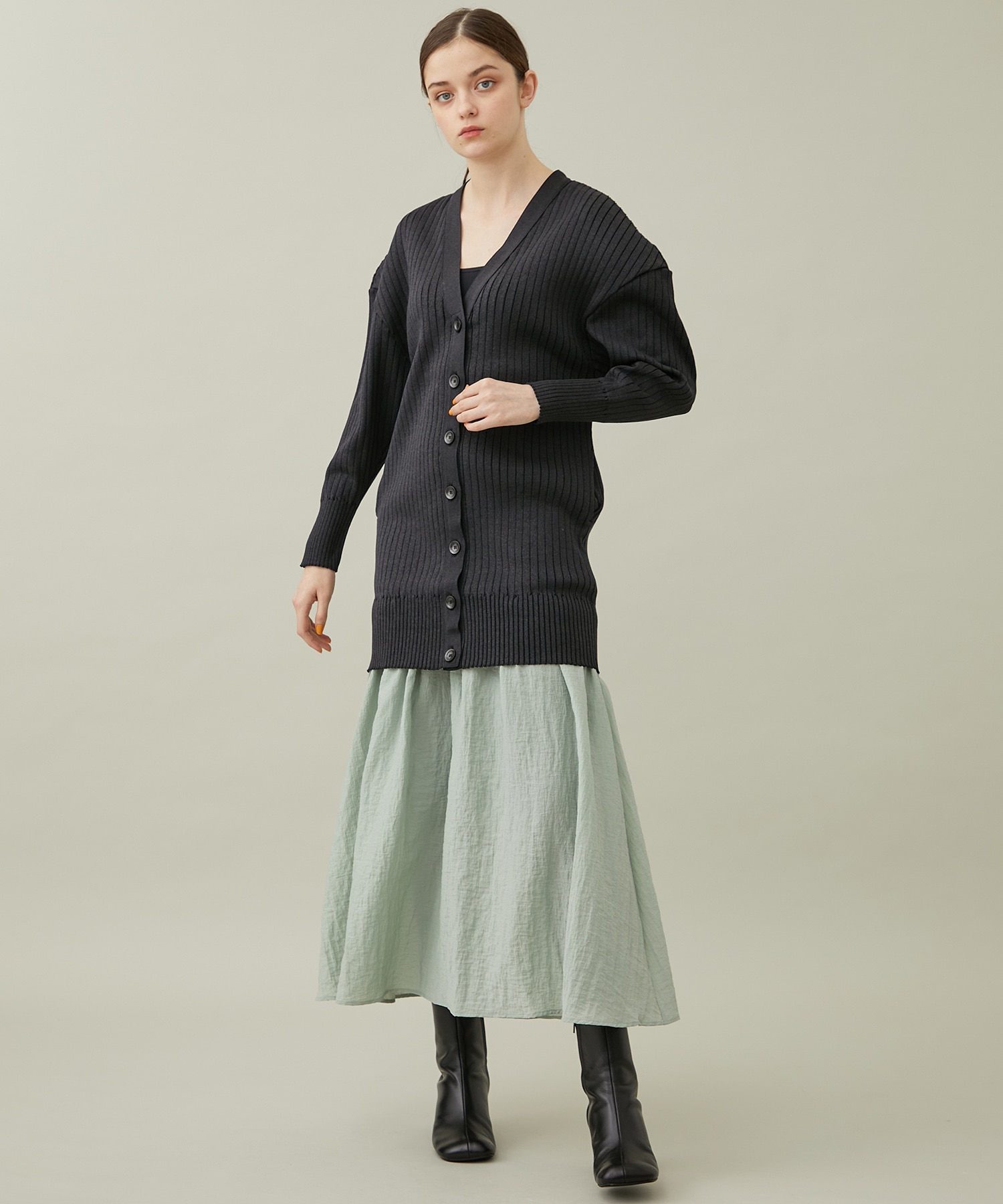 Luz combination cardigan dress GYGR AKIRANAKA