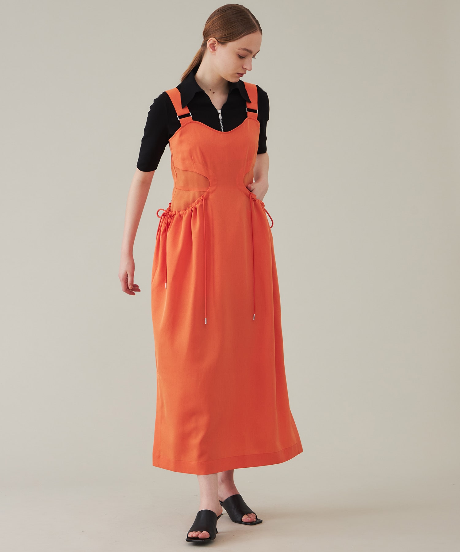 Gathered Hole Bare Dress UJOH