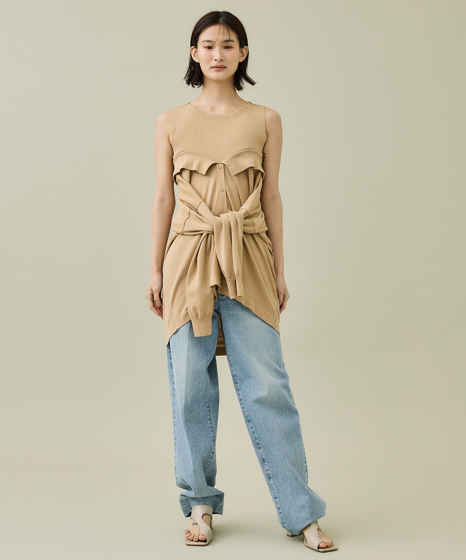 TIED LAYERING TOPS(FREE BEIGE): TAN: WOMENS｜ STUDIOUS ONLINE公式