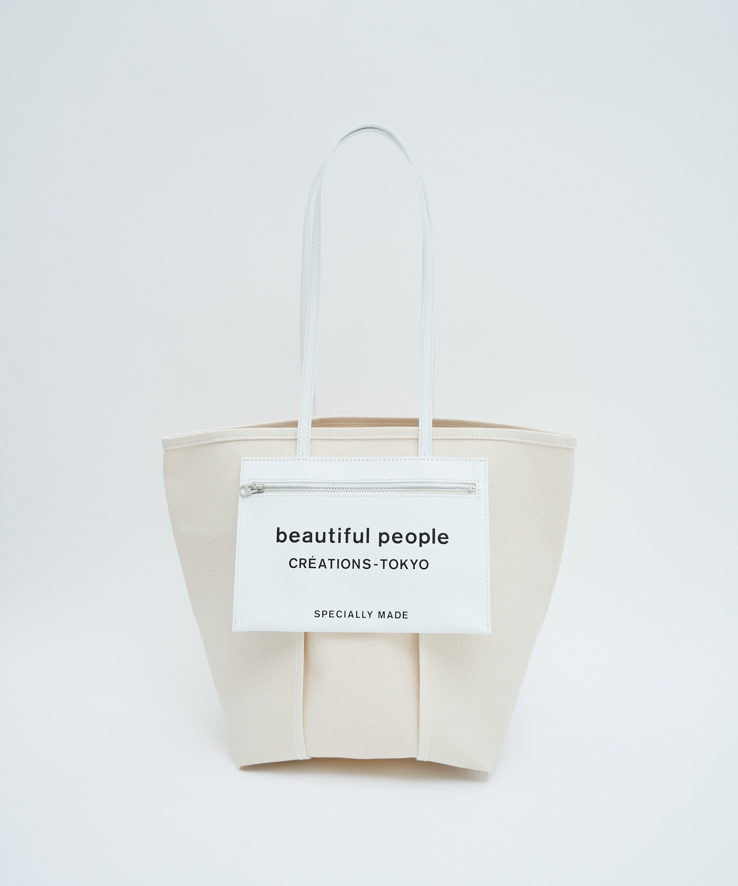 lining logo pocket tote bag(FREE ECRU): beautiful people: WOMENS 