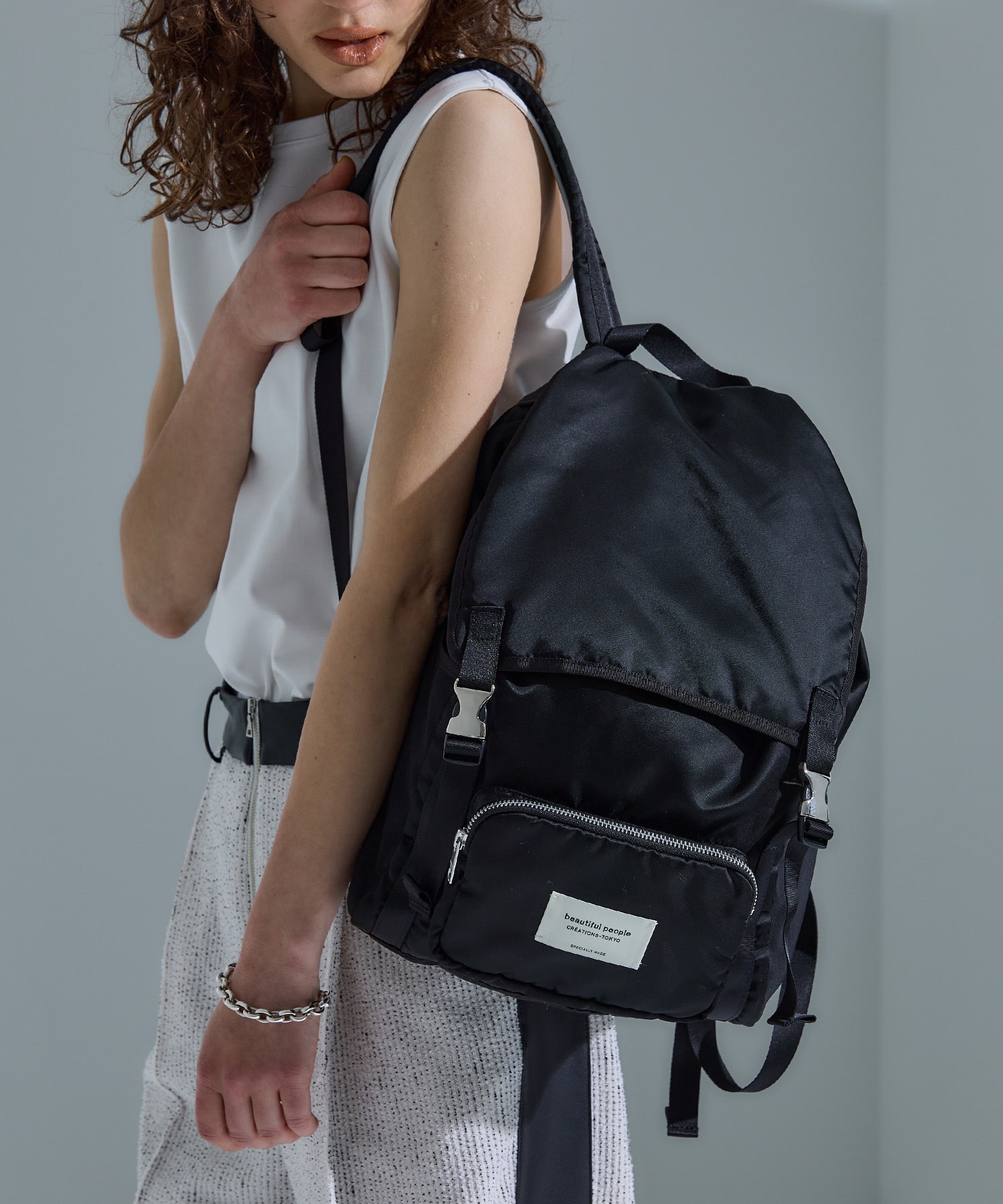 別注〉nylon backpack(FREE BLACK): beautiful people: WOMENS