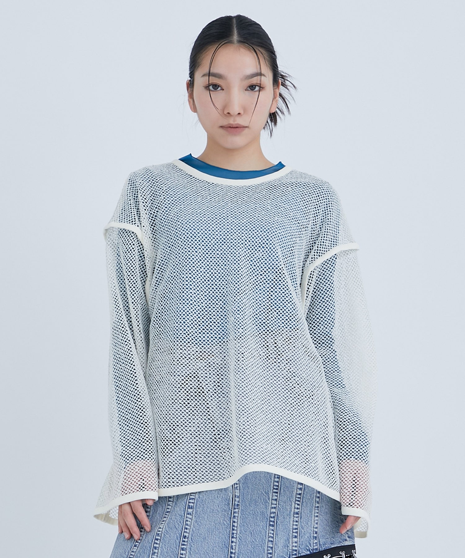 Oversized Mesh Pullover(FREE IVORY): STUDIOUS: WOMENS｜ STUDIOUS