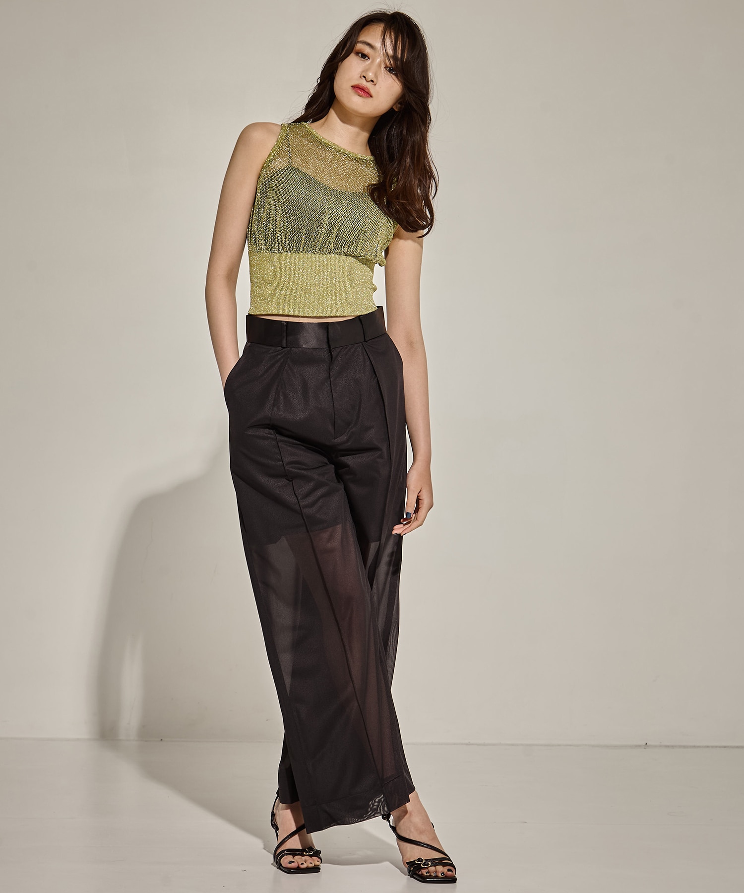 Leather Like Sheer Pants STUDIOUS