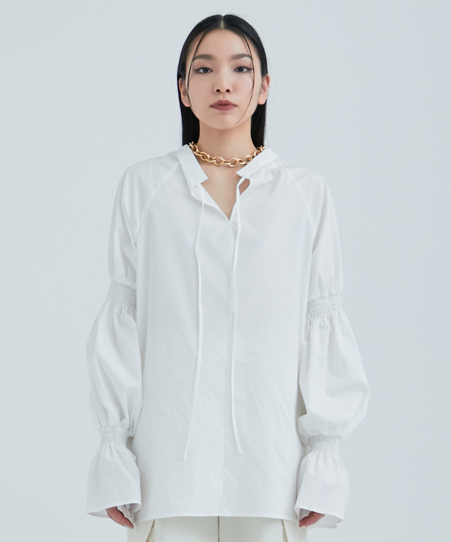 2WAY Candy Sleeve Shirt(FREE OFF WHITE): STUDIOUS: WOMENS