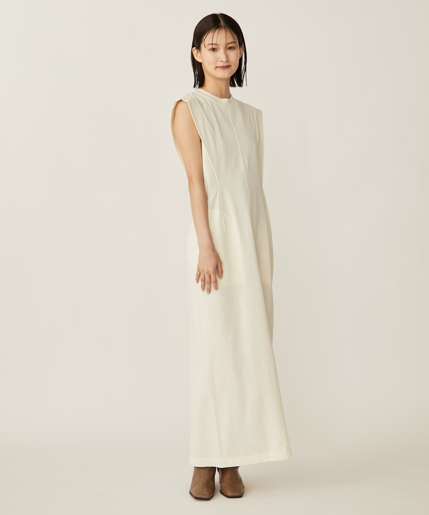 Cotton Jersey Sleeveless Dress(1 ECRU): Mame Kurogouchi: WOMENS ...