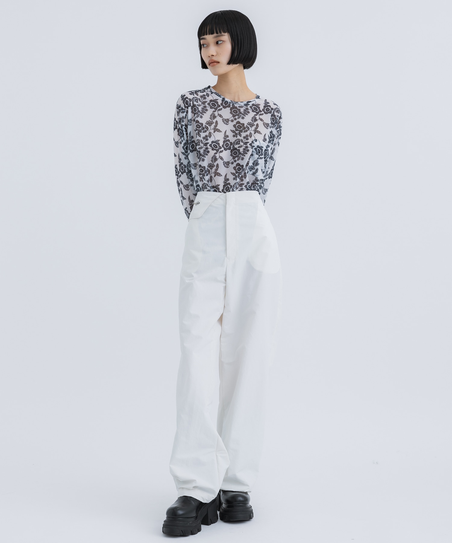 sheer print longT(1 WHITE): FUMIE=TANAKA: WOMENS｜ STUDIOUS ONLINE 