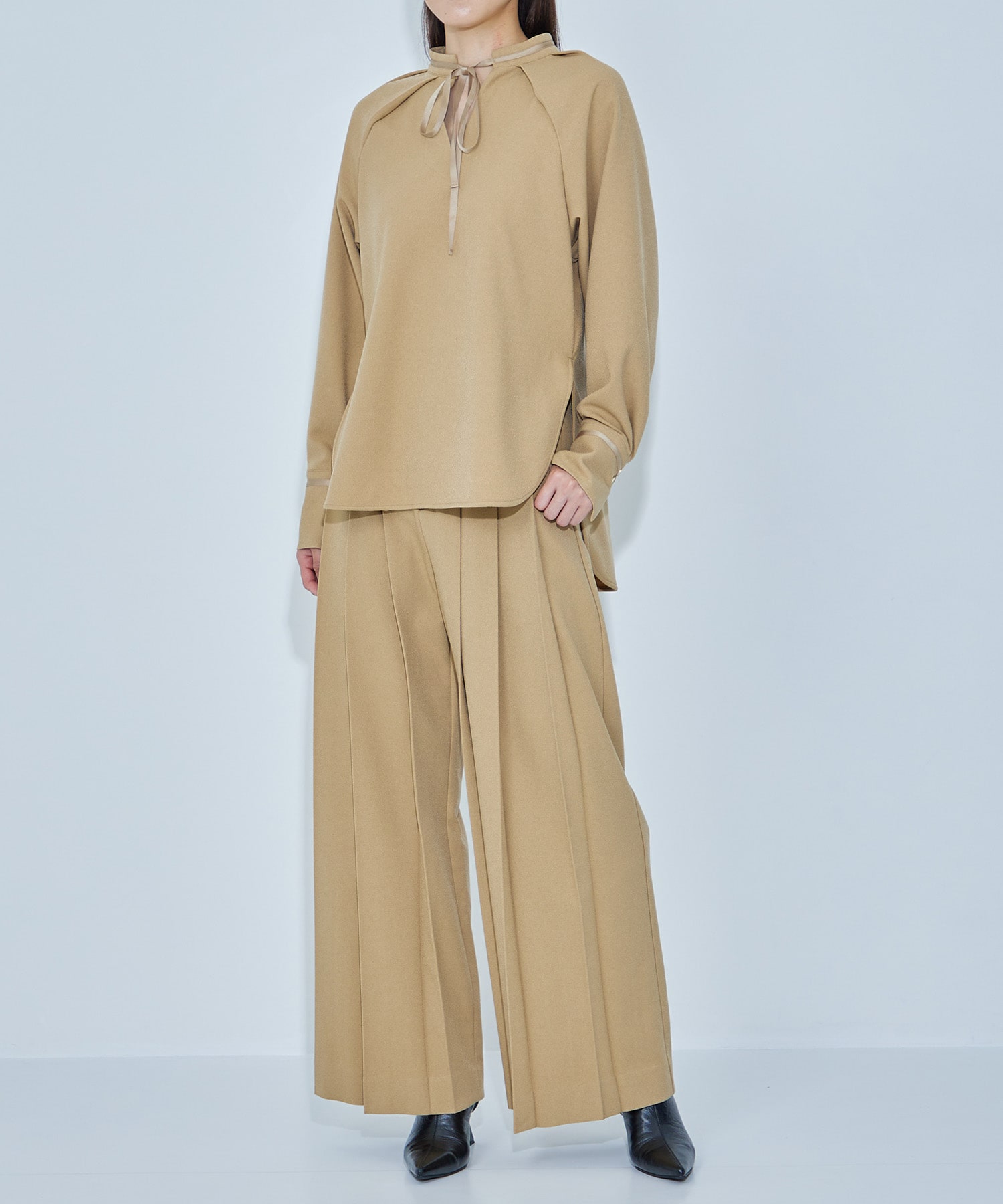 Front Pleats Georgette Pants STUDIOUS