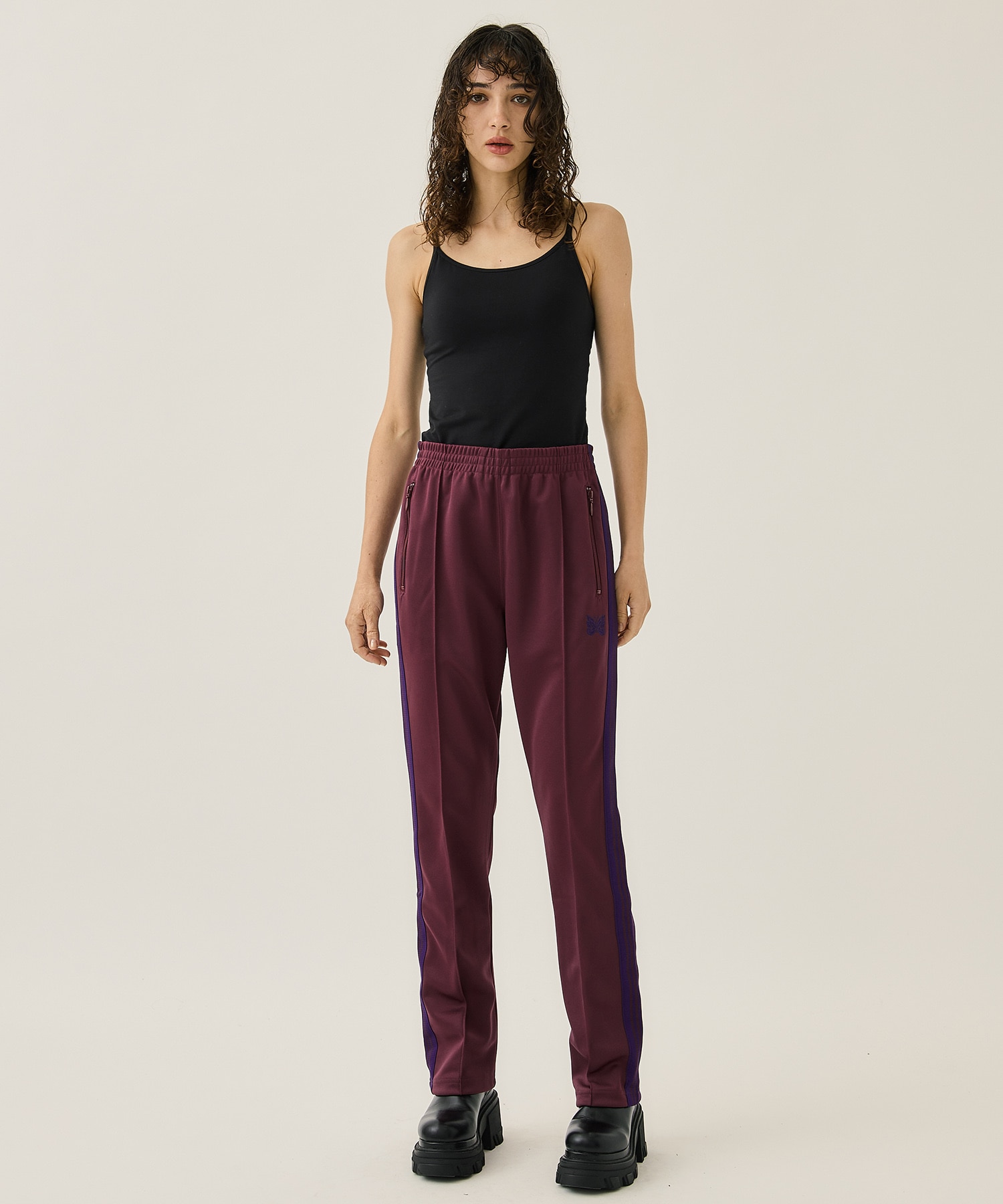 Narrow Track Pant - Poly Smooth(XS WINE): Needles: WOMENS