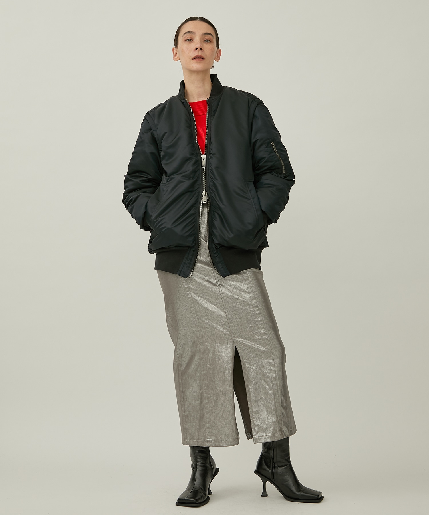 Padded Bomber Jacket(FREE BLACK): STUDIOUS: WOMENS｜ STUDIOUS