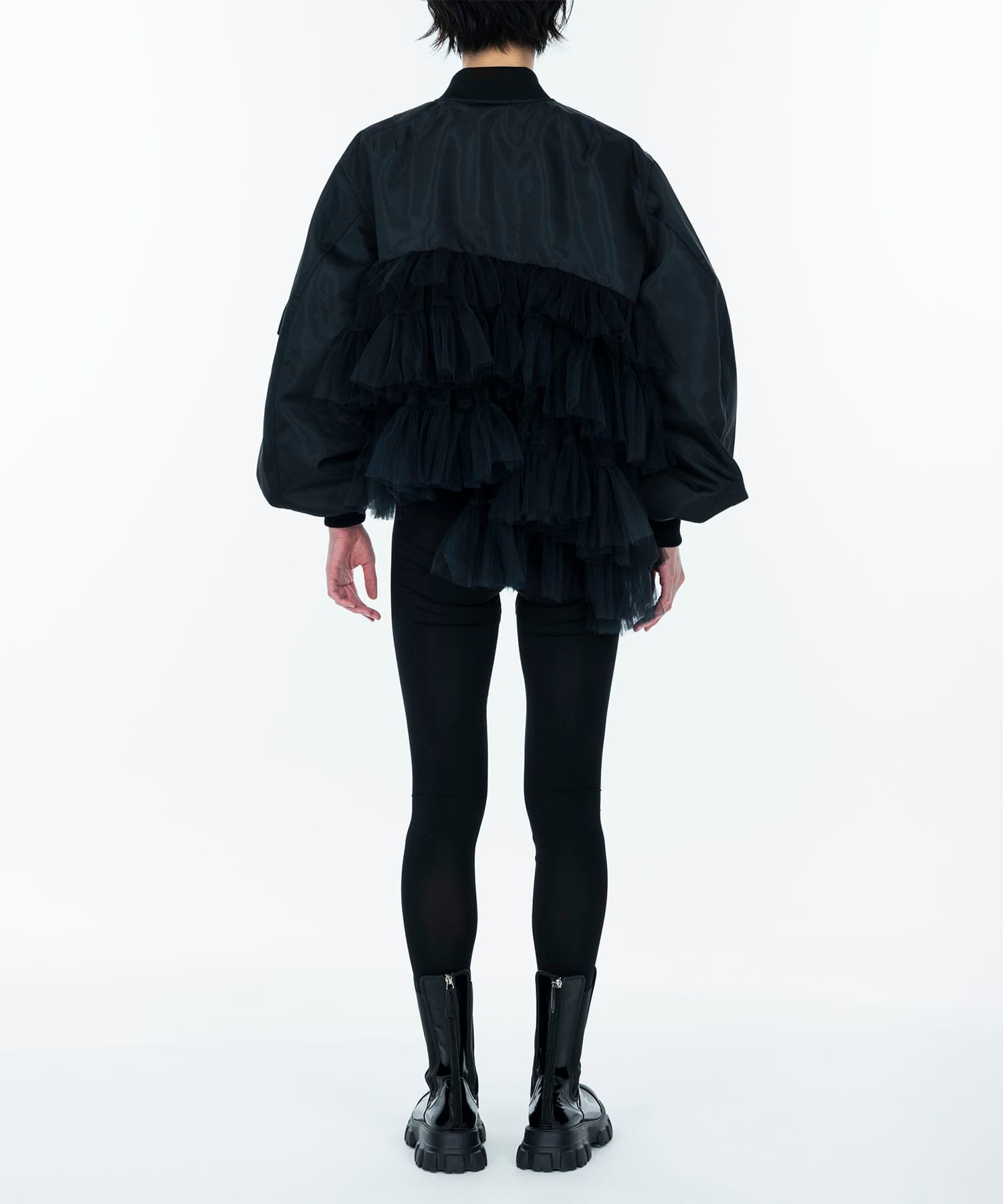 Tulle Trimmed Bomber Jacket VIVIANO
