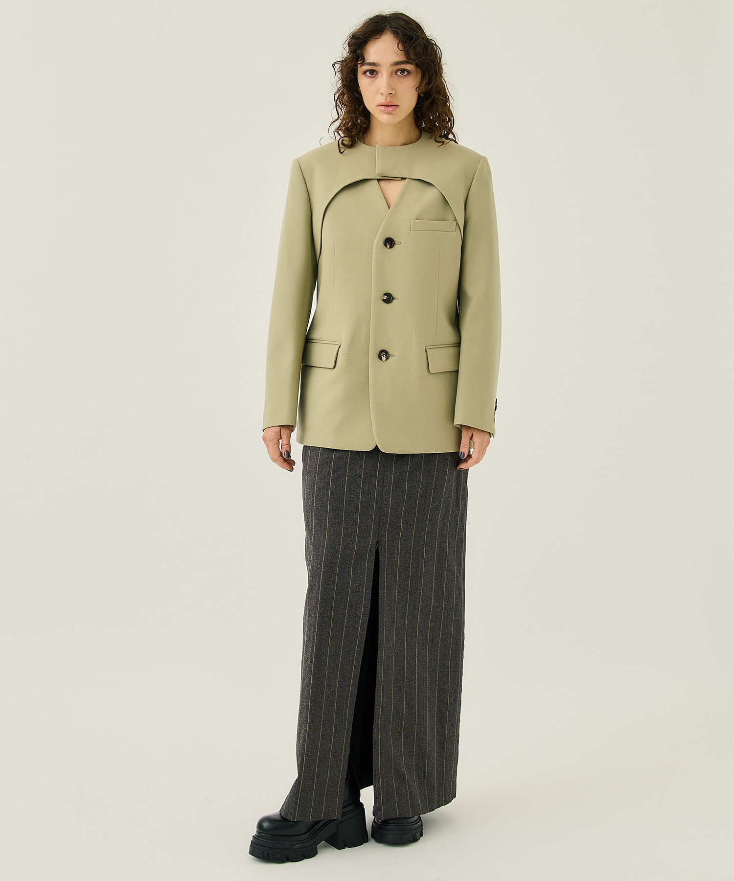Double Cloth Layered Jacket INSCRIRE