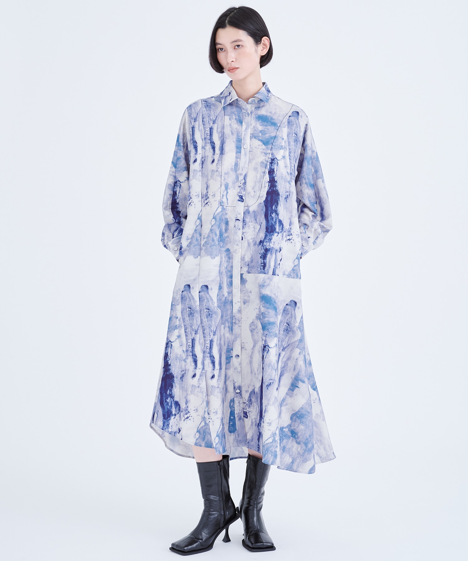 EX.Original Print Dress(FREE BLUE): RUMCHE: WOMENS｜ STUDIOUS