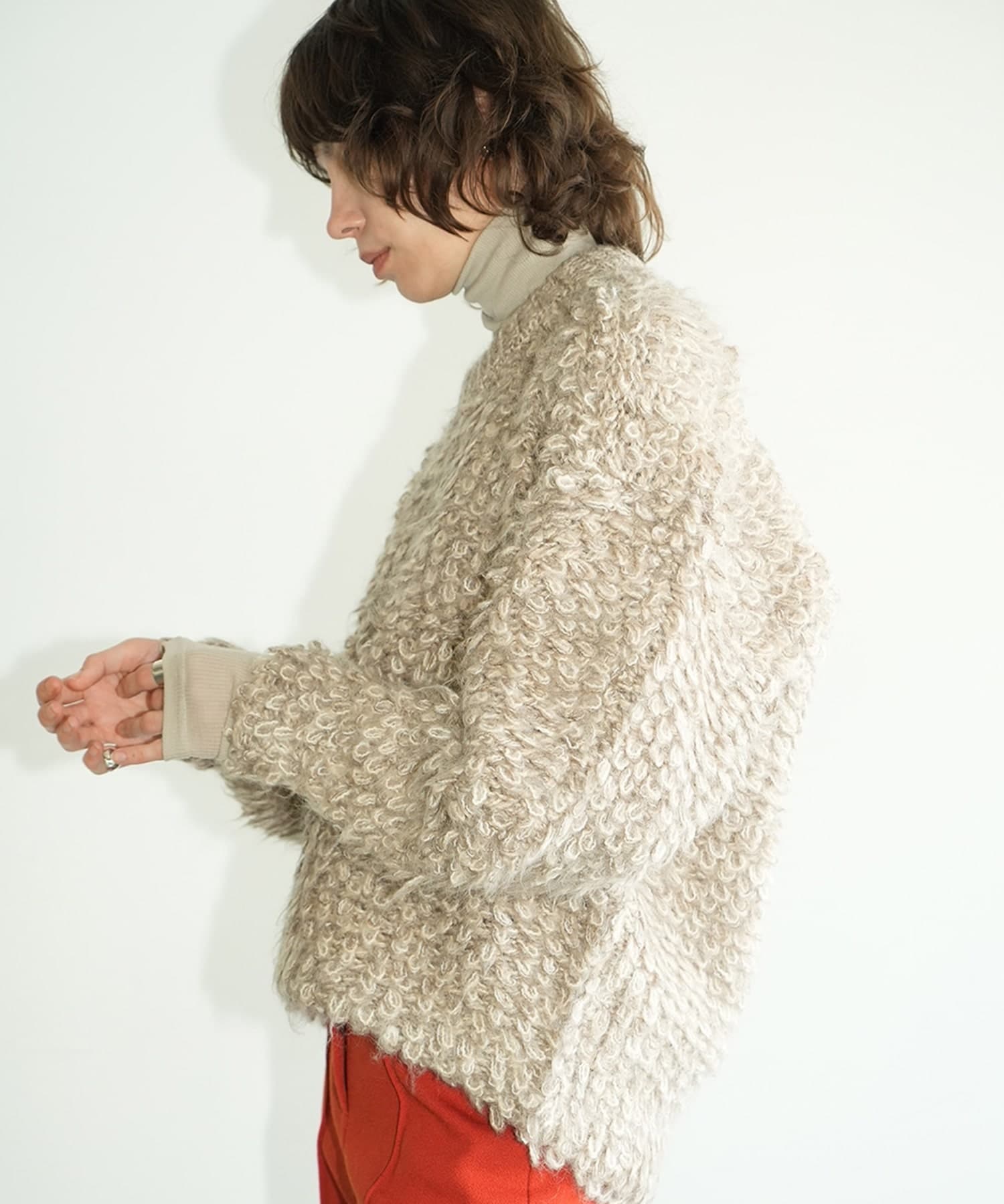 MIX LOOP MOHAIR KNIT TOPS(1 BEIGE): CLANE: WOMENS｜ STUDIOUS 