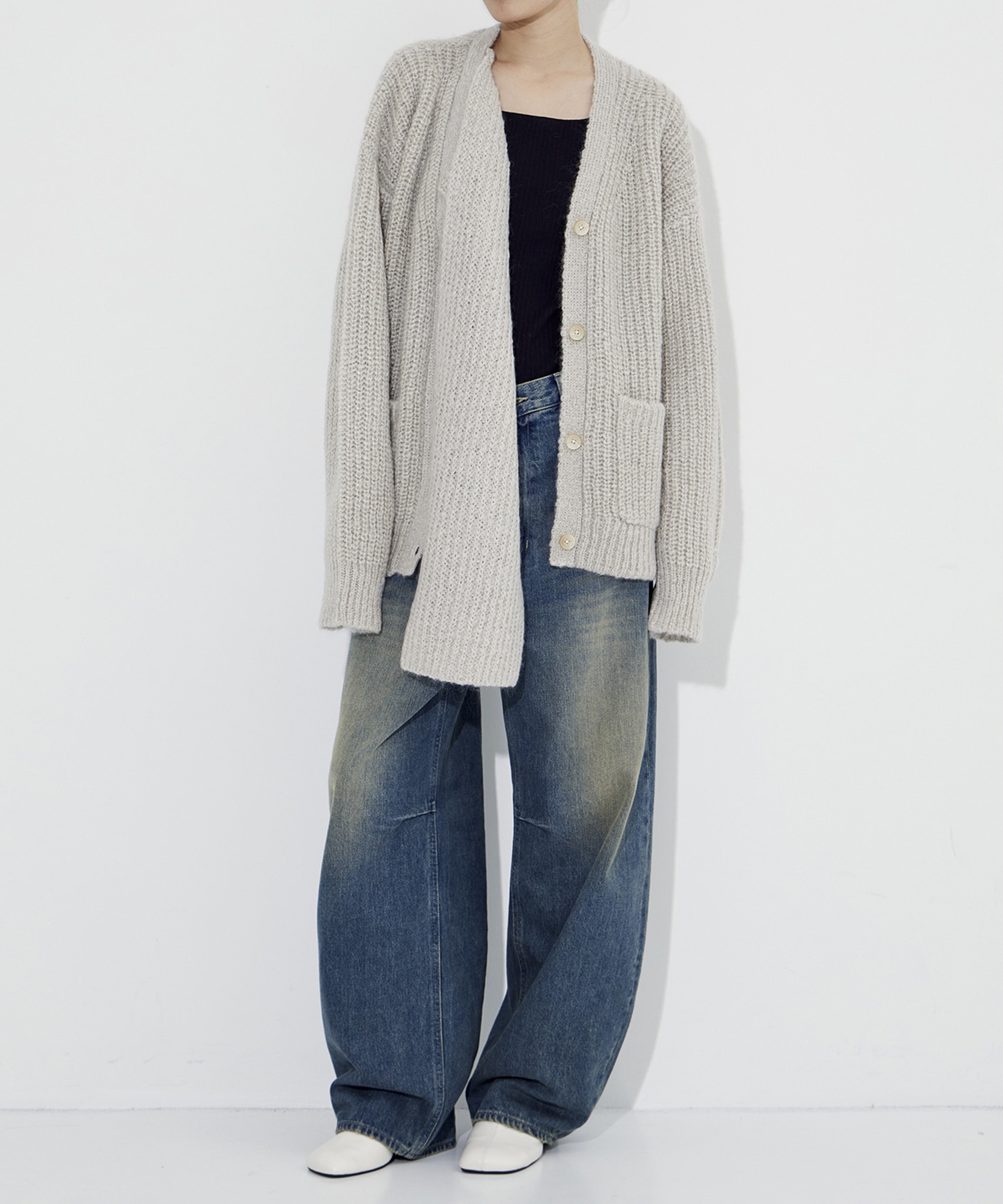 Soft Mohair Knit Cardigan STUDIOUS