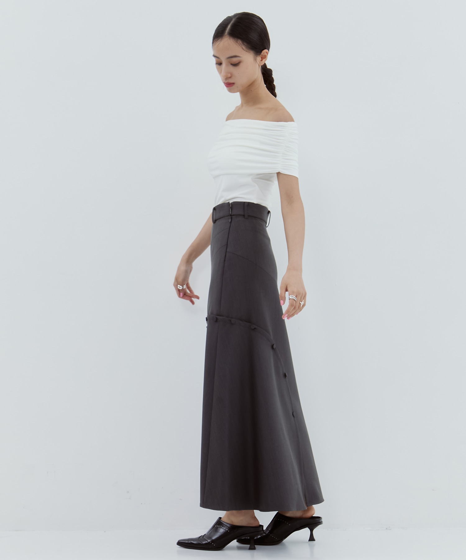 Wave Slashed Skirt STUDIOUS