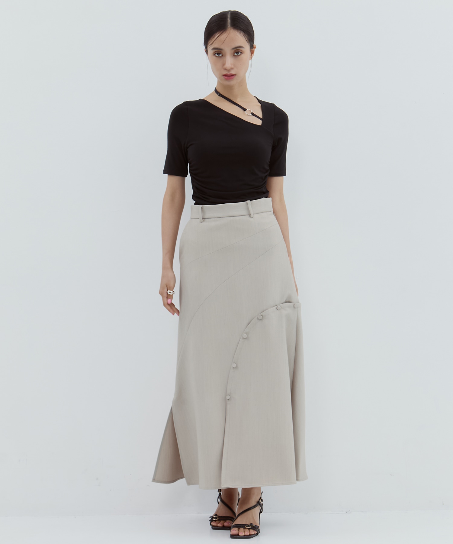 Wave Slashed Skirt STUDIOUS