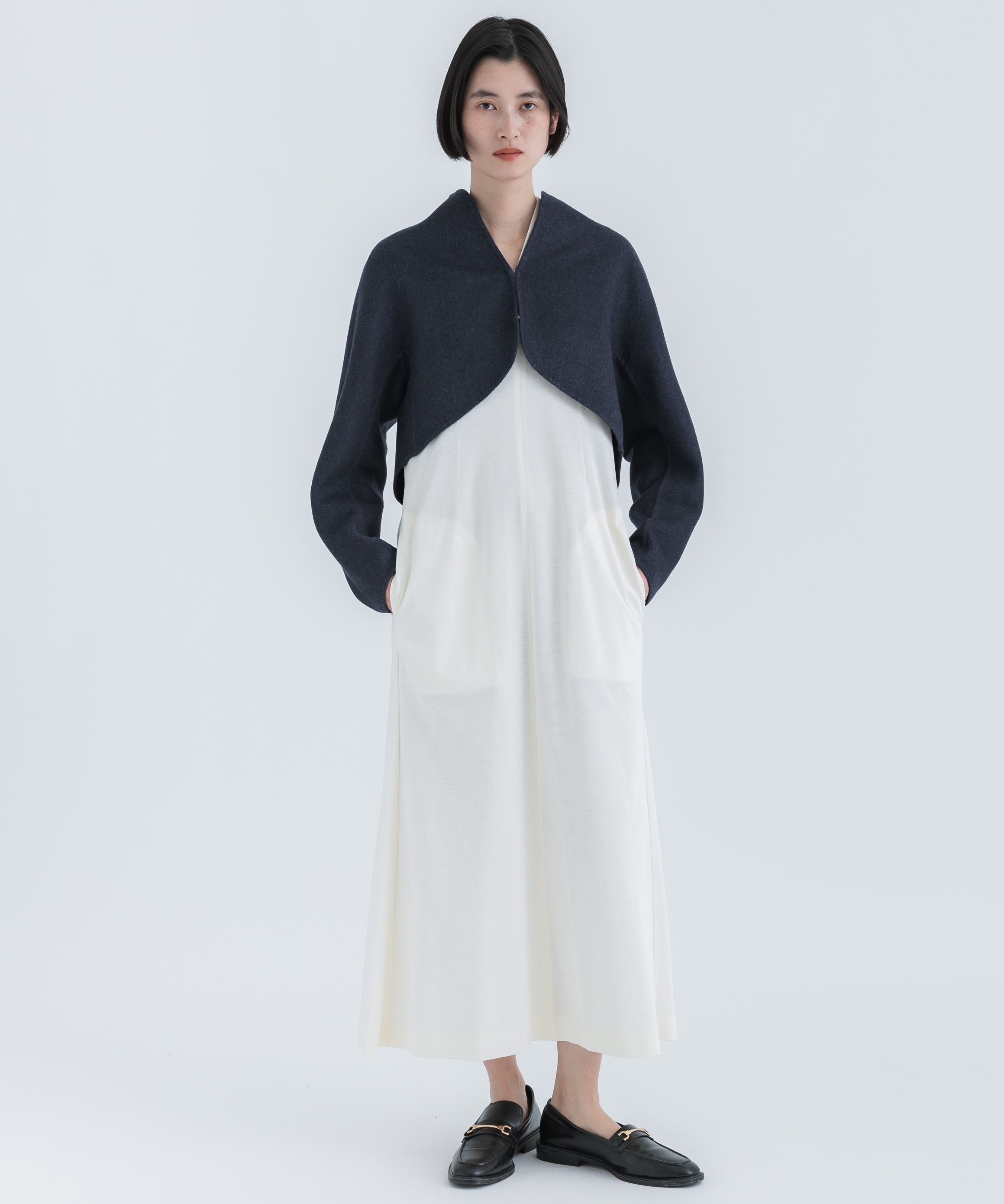 Silk Cashmere Reversible Sewing Bolero Jacket Mame Kurogouchi