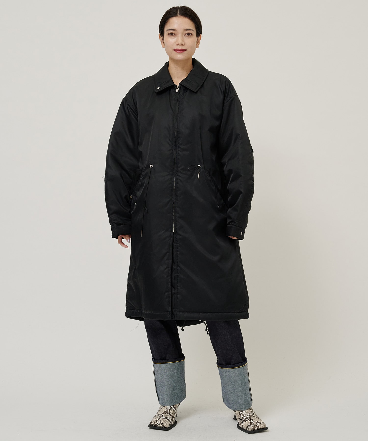 EX.NYRON LONG COAT(36 BLACK): CINOH: WOMENS｜ STUDIOUS ONLINE公式