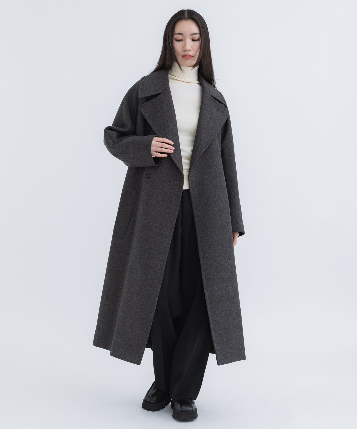 RERACS MINIMUM BIG TRENCH COAT(FREE GREY): THE RERACS: WOMENS