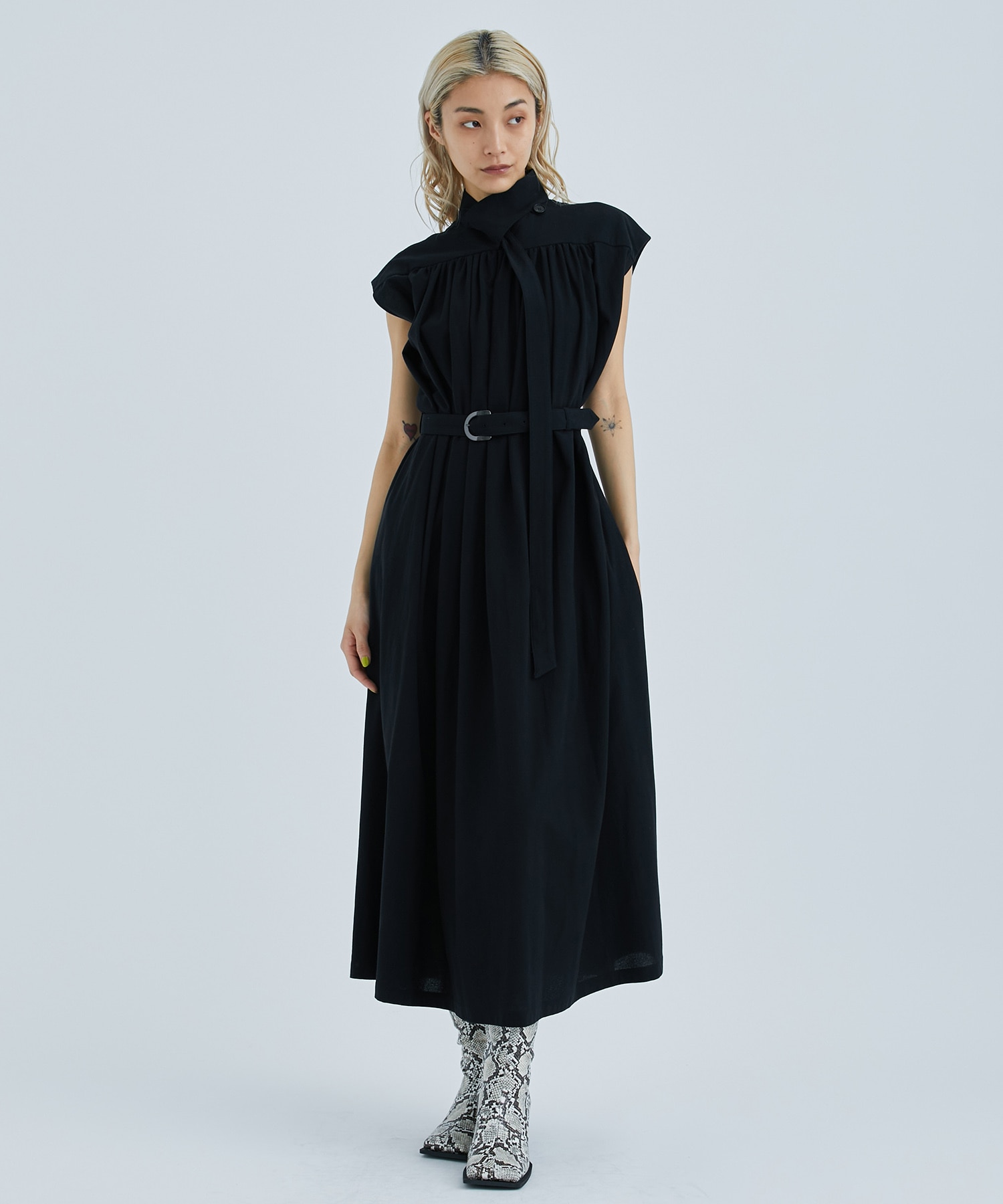 Fabiana jersey dress BK(1 BLACK): AKIRANAKA: WOMENS｜ STUDIOUS