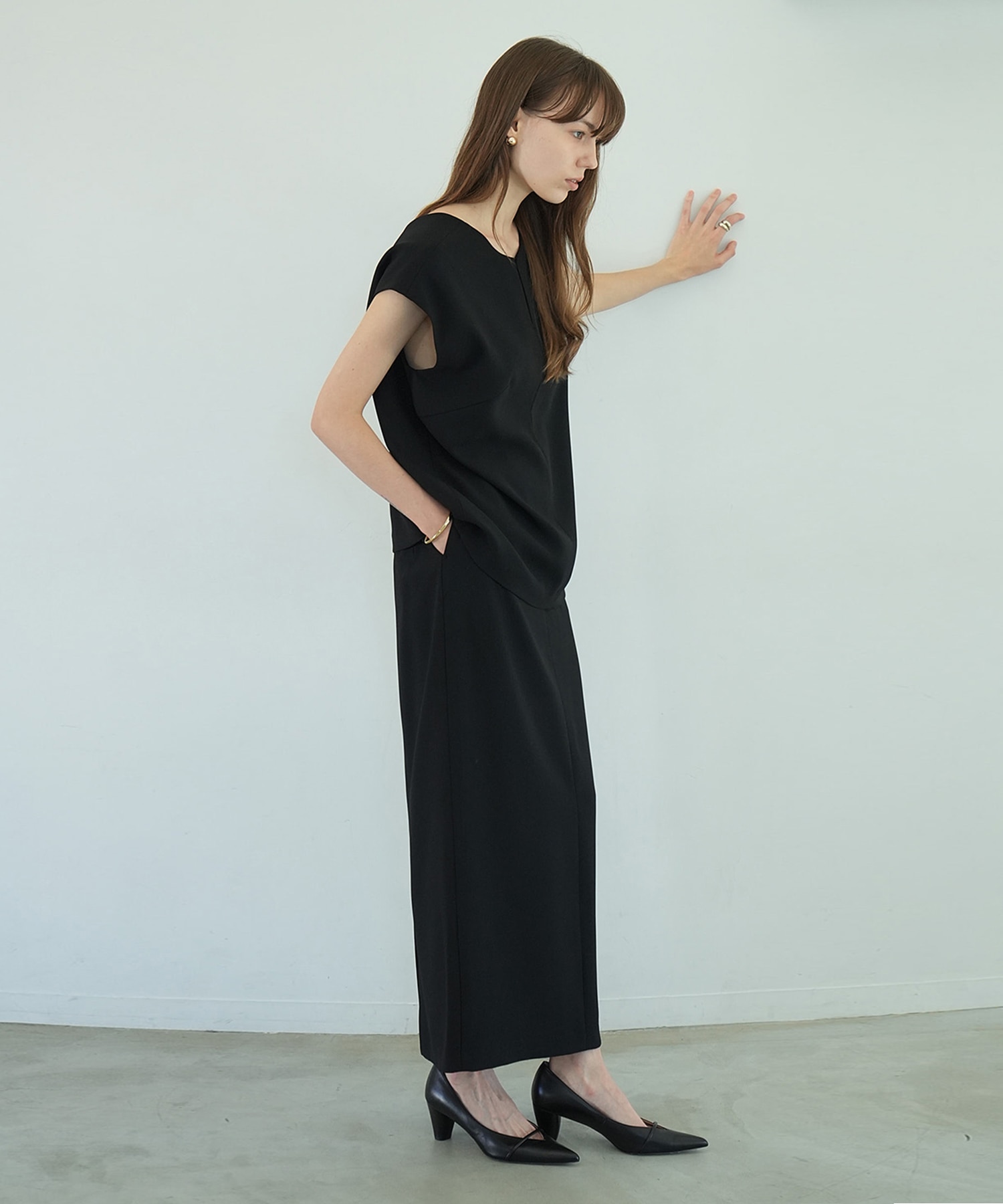 LAYERED BACK OPEN ONEPIECE(0 BLACK): CLANE: WOMENS｜ STUDIOUS