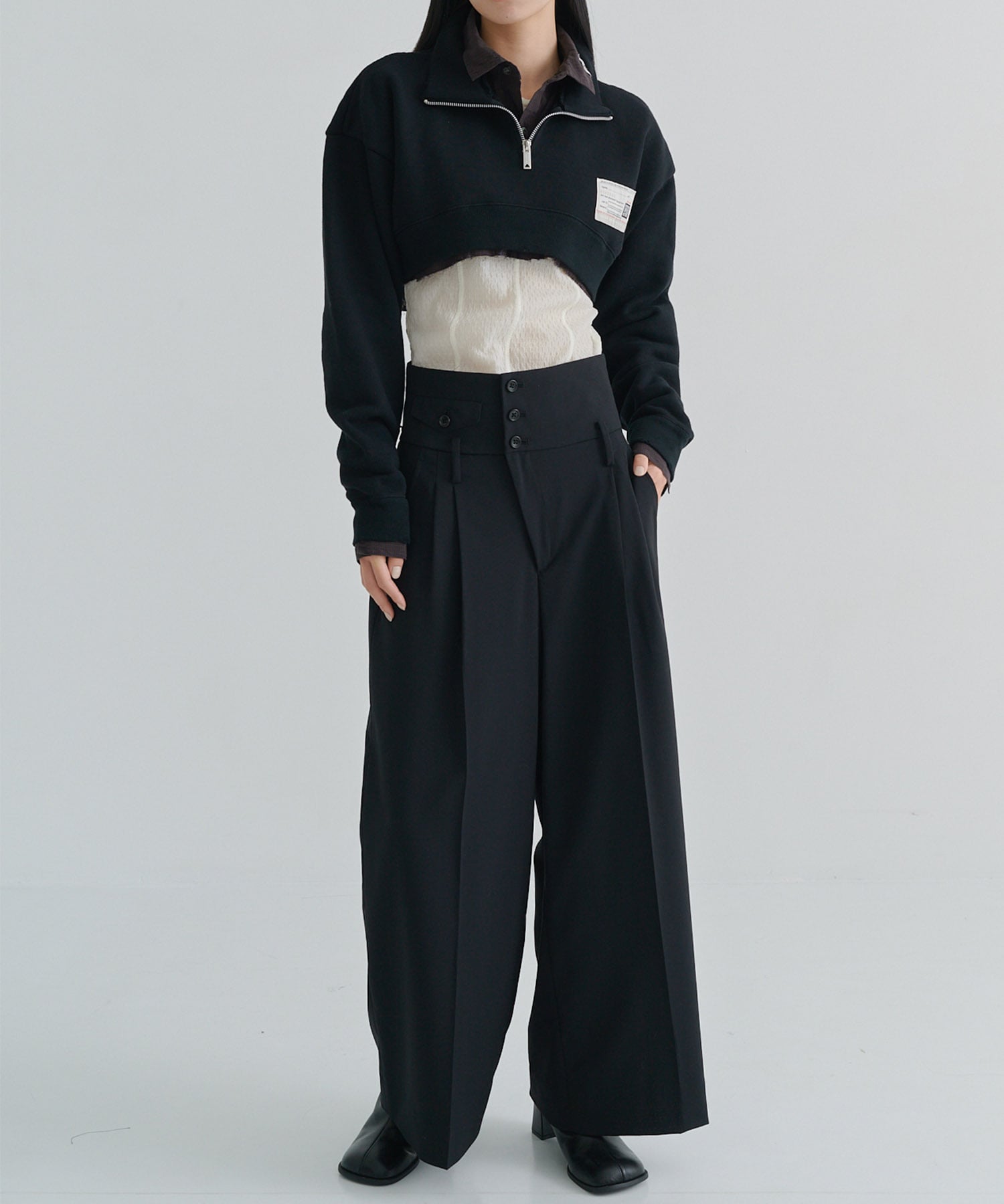 CROPPED LAYERED PULLOVER Maison MIHARA YASUHIRO