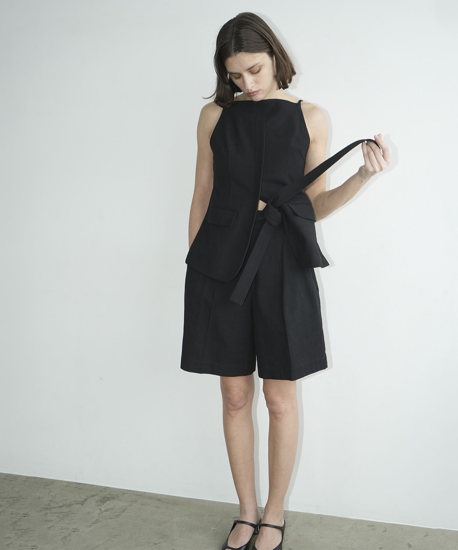 STITCH BELT HALF PANTS CLANE