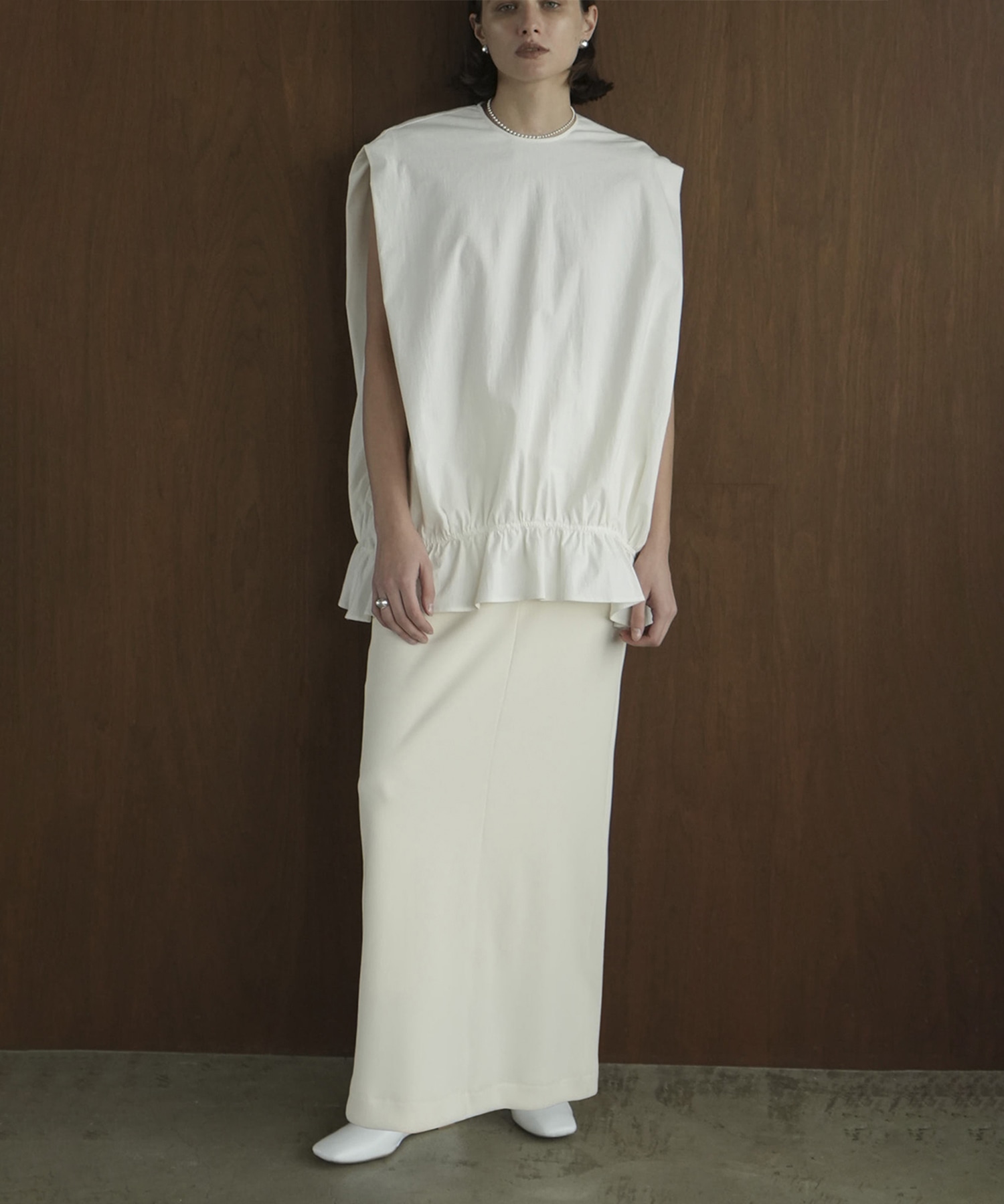 RIB STRIPE STRAIGHT SKIRT CLANE