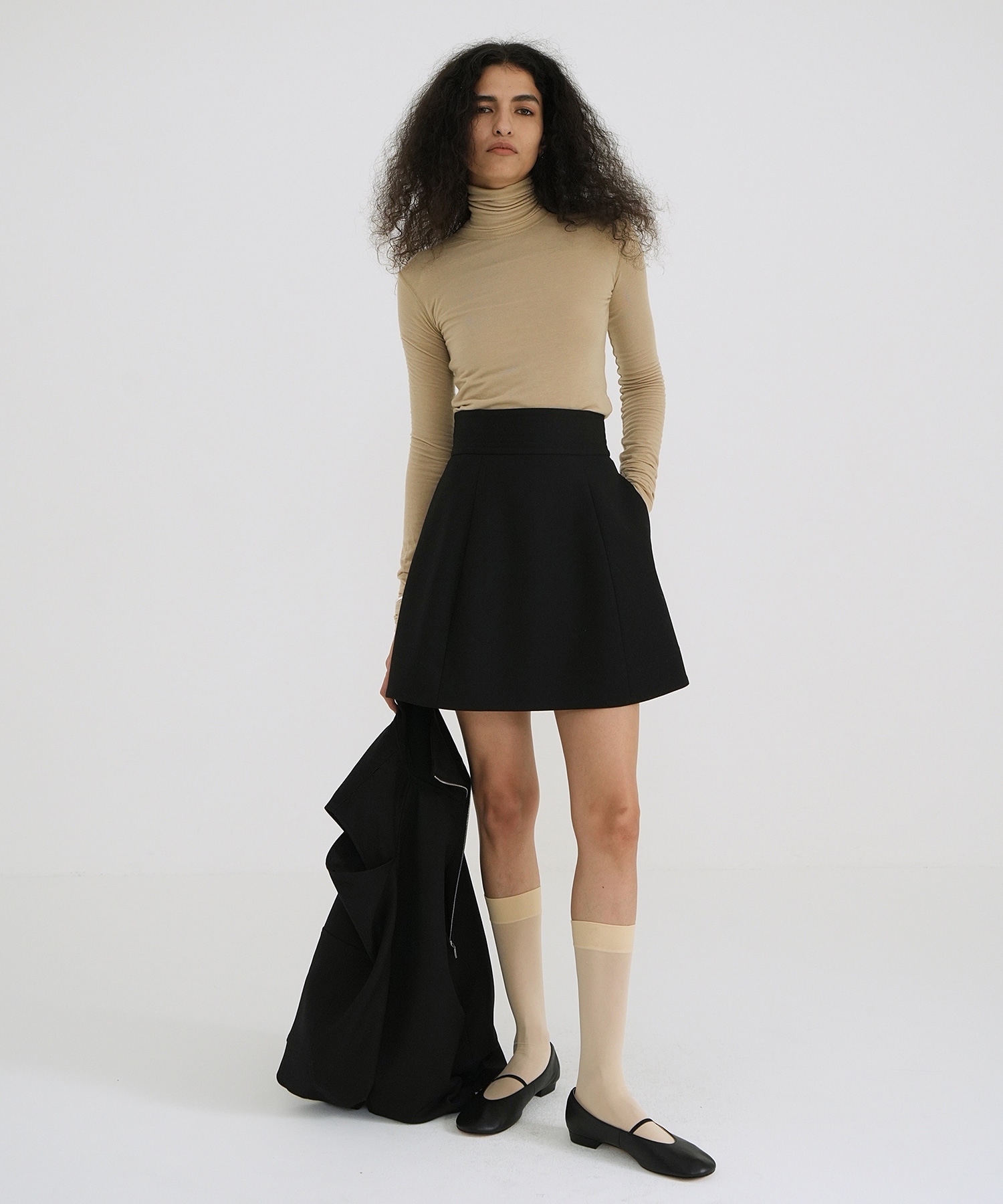 WIDE BELT CONSTRUCTIVE MINI SKIRT CLANE