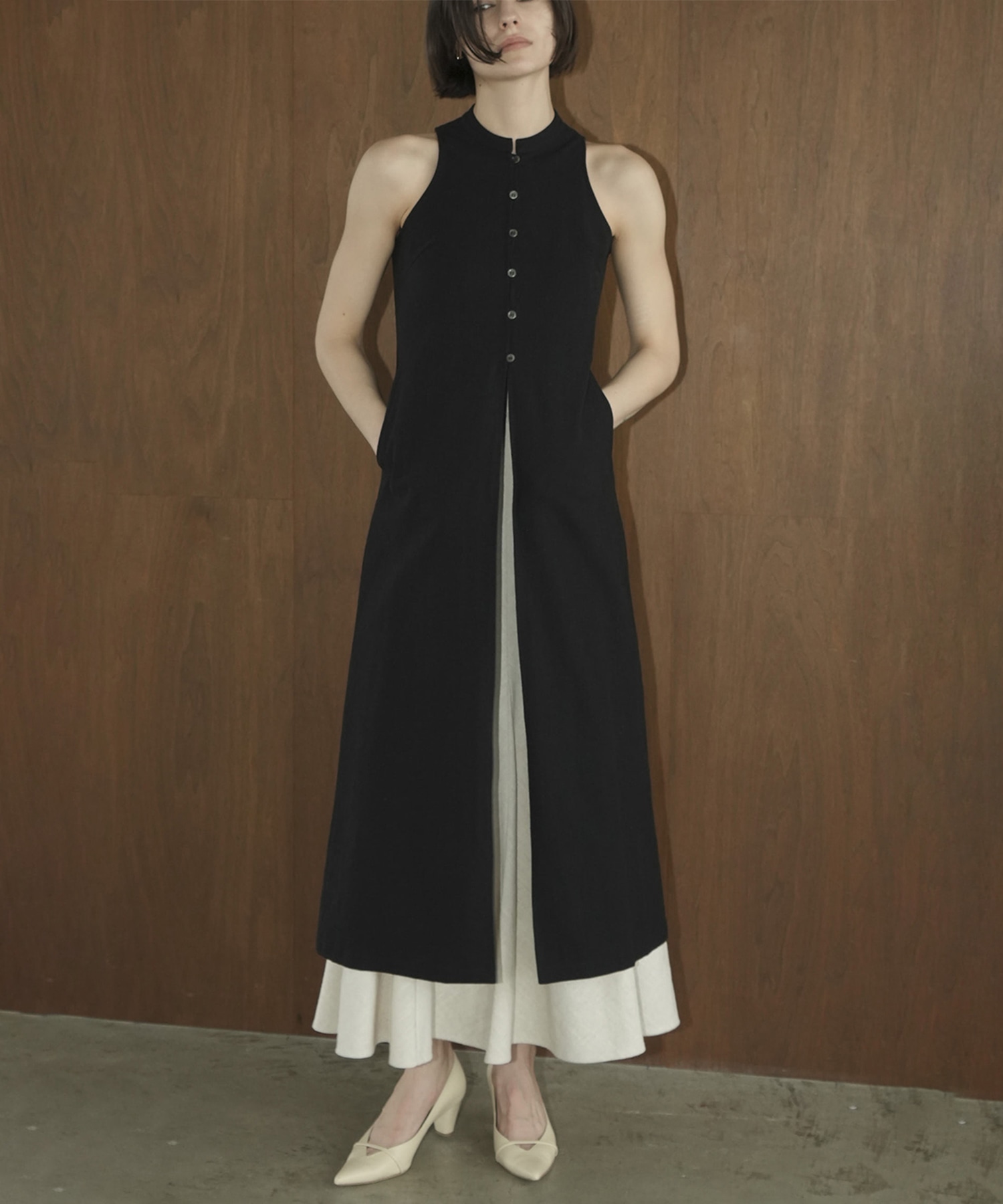 AMERICAN SLEEVE LINEN ONEPIECE CLANE