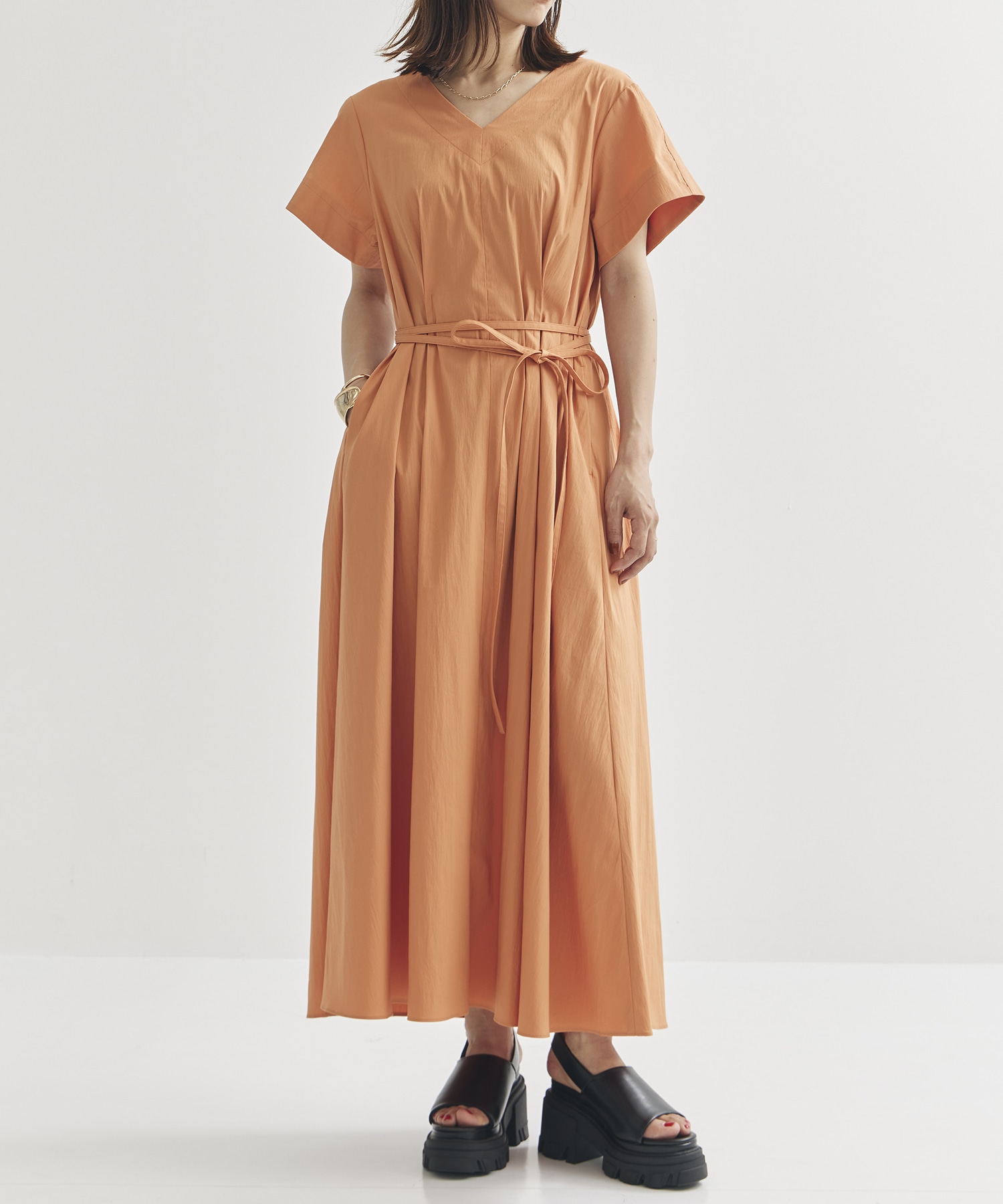 V-Neck Flare Dress STUDIOUS